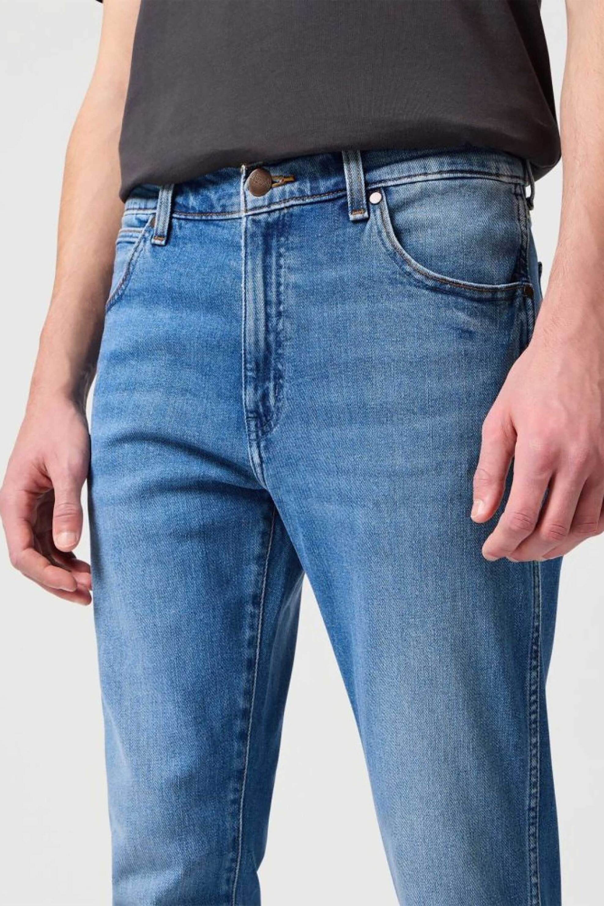 Wrangler® ανδρικό τζιν παντελόνι πεντάτσεπο "Larston New Favorite" Slim Fit - 112322663 Denim Blue φωτογραφία
