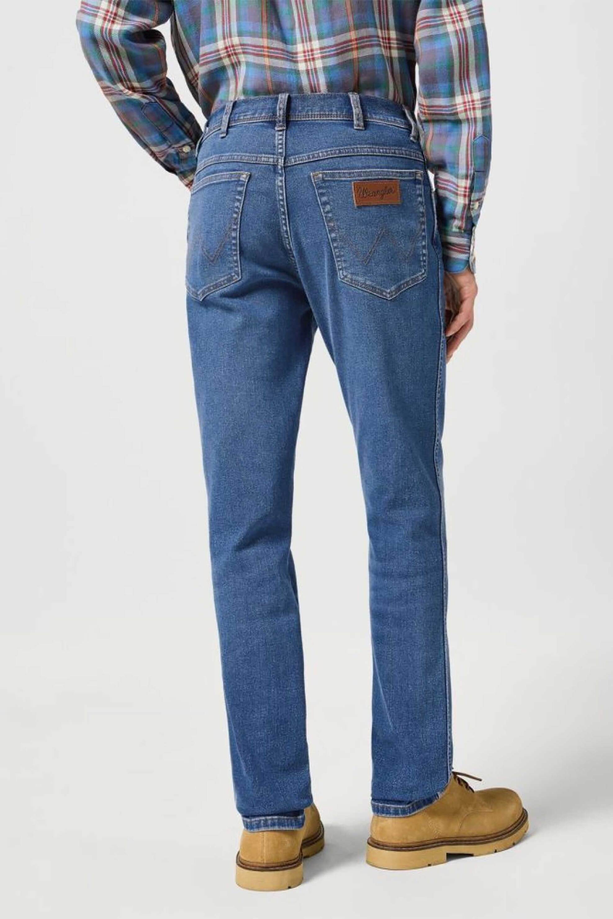 Wrangler® ανδρικό τζιν παντελόνι πεντάτσεπο "Texas Slim Ridge Wash" Slim Fit - 112358218-** Denim Blue φωτογραφία