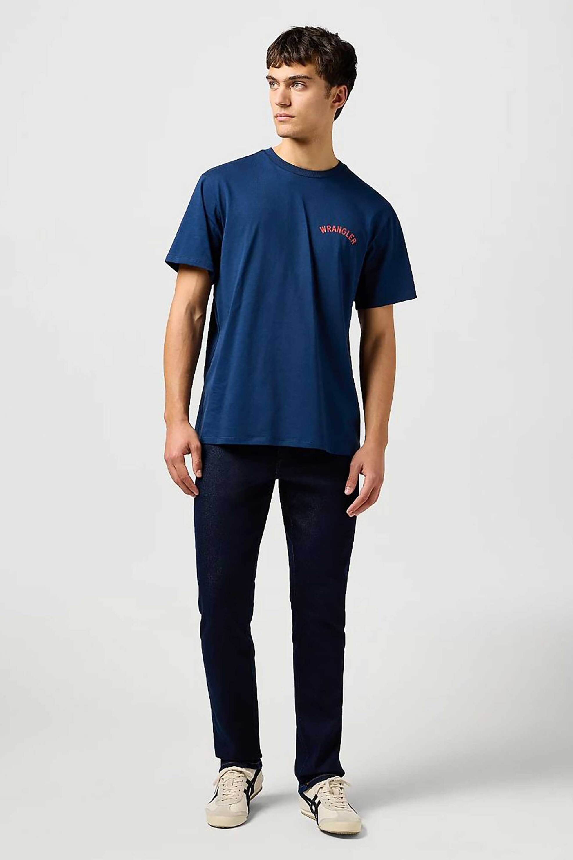 Wrangler® ανδρικό τζιν παντελόνι πεντάτσεπο "Texas Moonlight Rinse" Slim Fit - 112362474-** Denim Blue Σκούρο