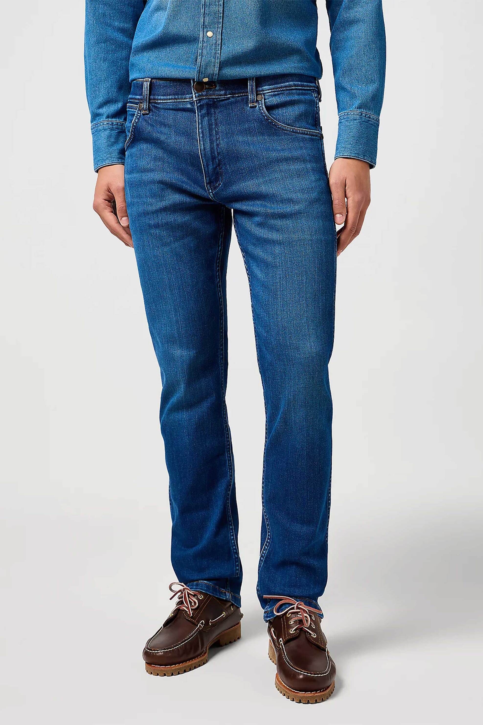 Wrangler® ανδρικό τζιν παντελόνι medium stretch "Greensboro Dandelion Summer" - 112364419-** Denim Blue φωτογραφία