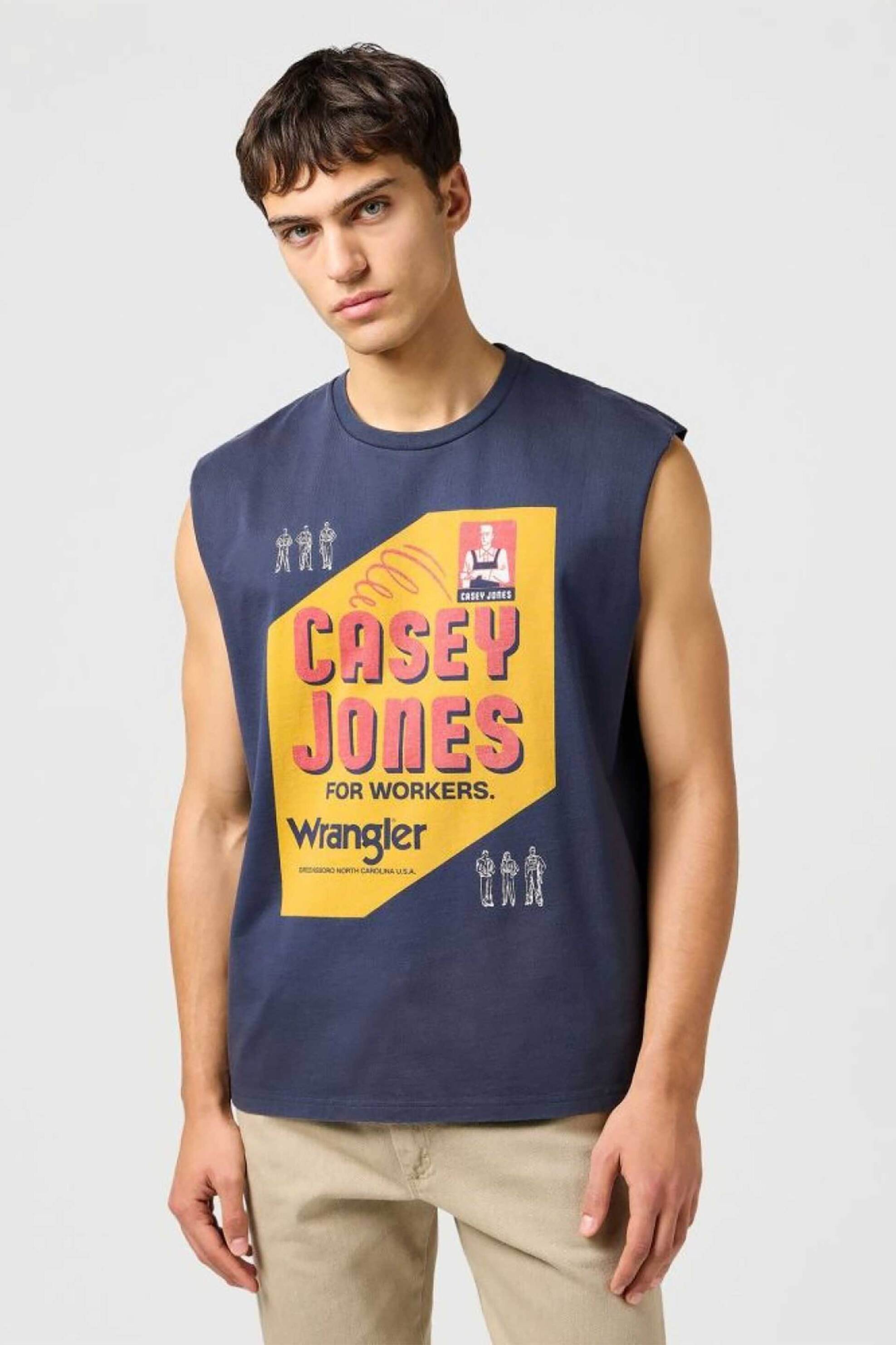 WRANGLER Wrangler® ανδρική αμάνικη μπλούζα με print "Casey Jones Muscle Tank" - 112362804 Μπλε