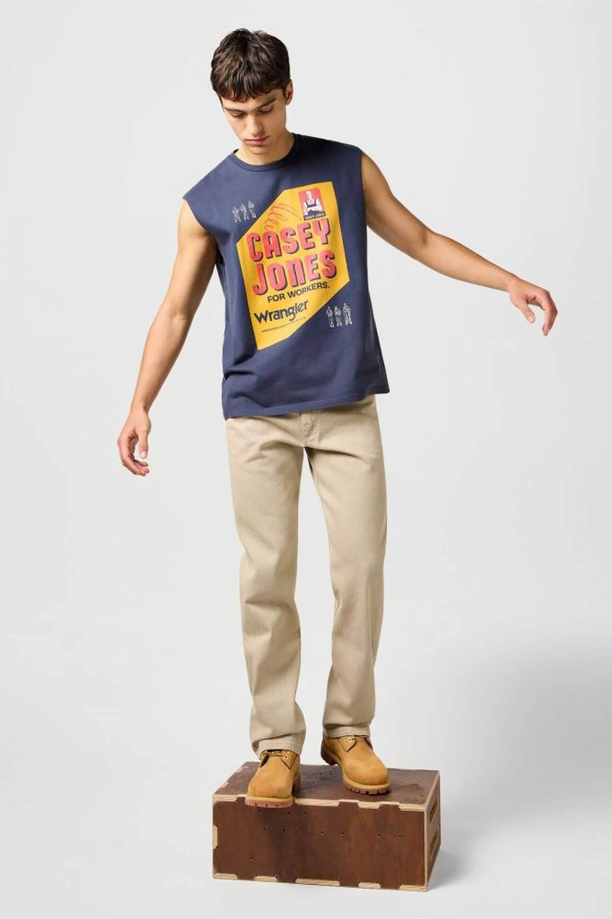 Wrangler® ανδρική αμάνικη μπλούζα με print "Casey Jones Muscle Tank" - 112362804 Μπλε φωτογραφία