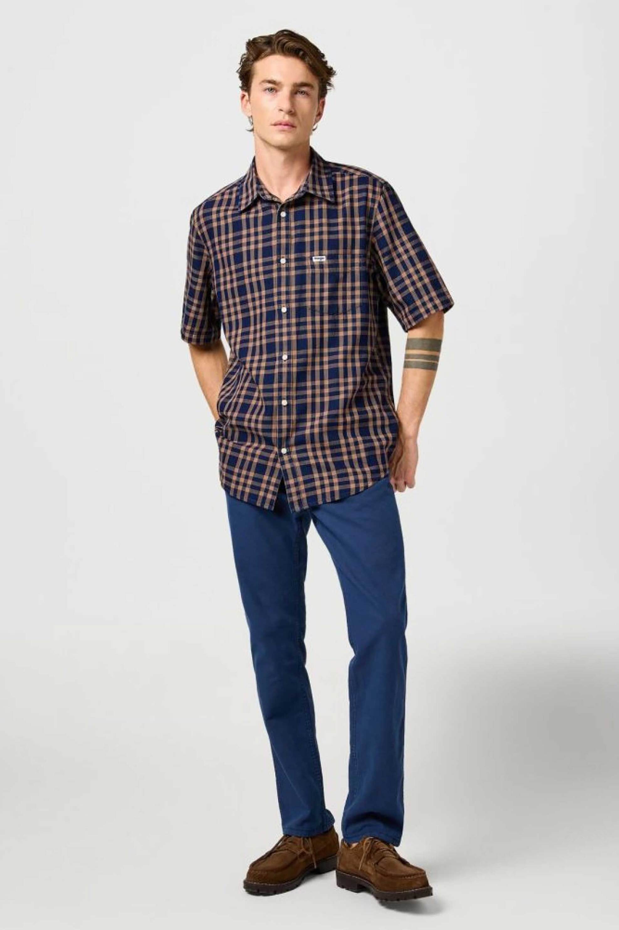 WRANGLER Wrangler® ανδρικό τζιν παντελόνι "Greensboro Navy" - 112362441 Μπλε