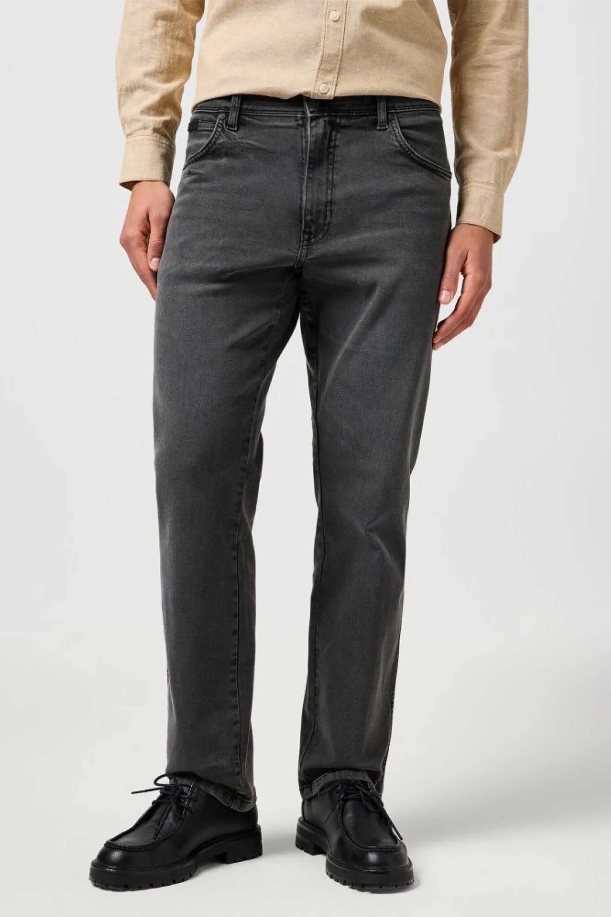 Wrangler® ανδρικό τζιν παντελόνι πεντάτσεπο "Texas Whispered Wash" Straight Fit - 112362477 Μαύρο φωτογραφία