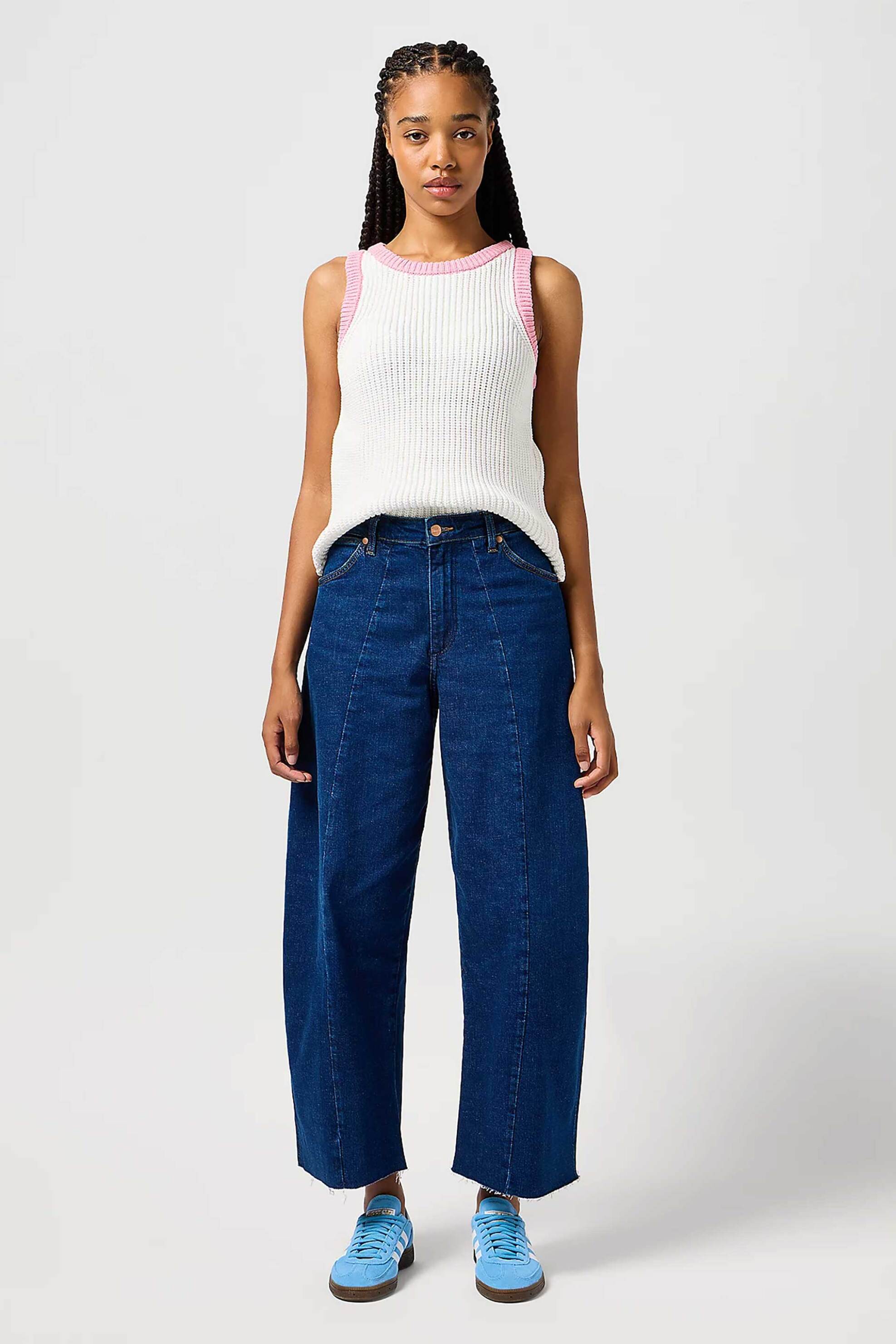 WRANGLER Wrangler® γυναικείο τζιν παντελόνι cropped "Cowboy" - 112362661-** Denim Blue Σκούρο