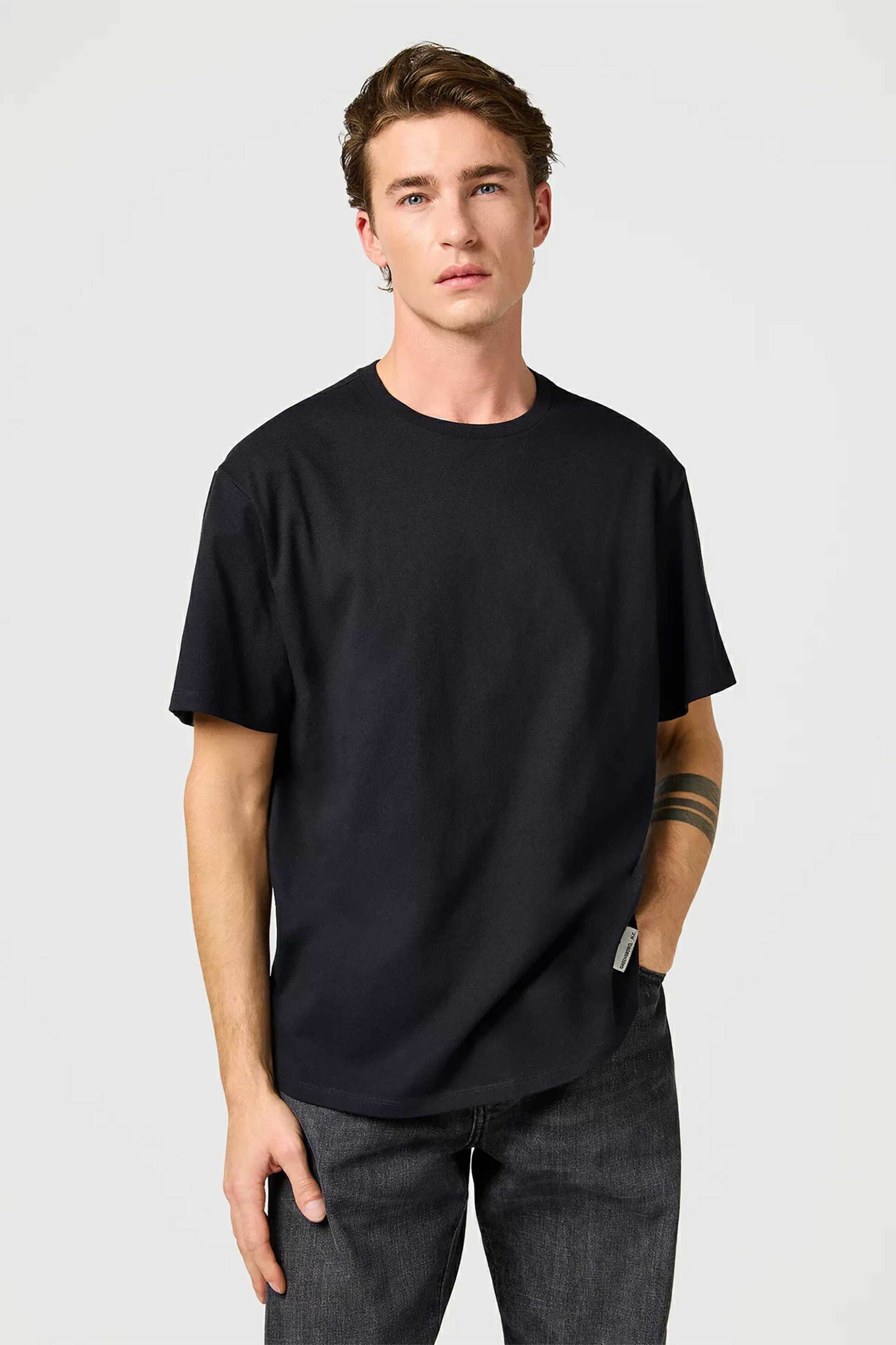 Wrangler® ανδρικό T-shirt μονόχρωμο "Solid" - 112365120 Μαύρο