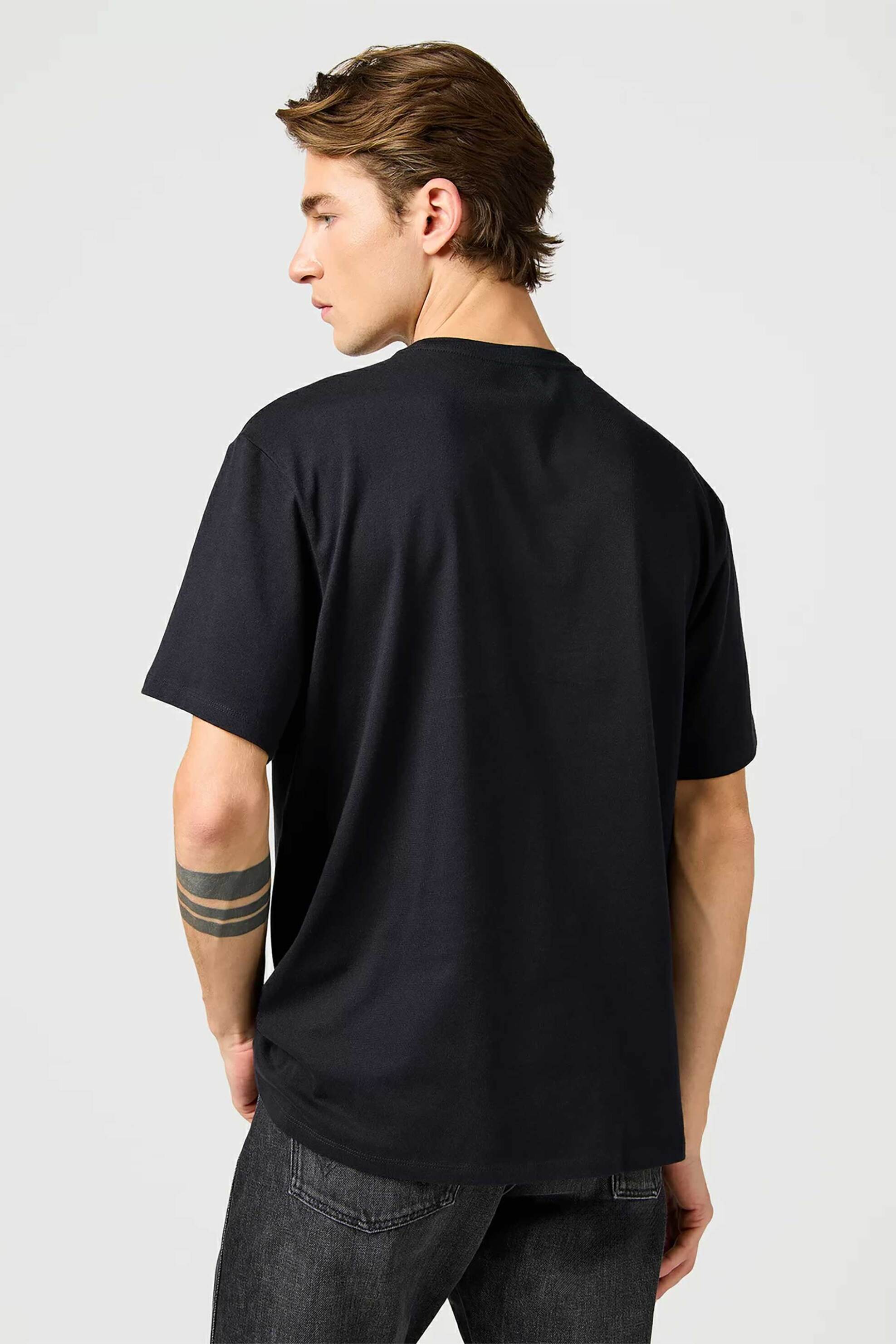 Wrangler Ανδρικό T-Shirt Μονόχρωμο Solid - 112365120 Μαύρο