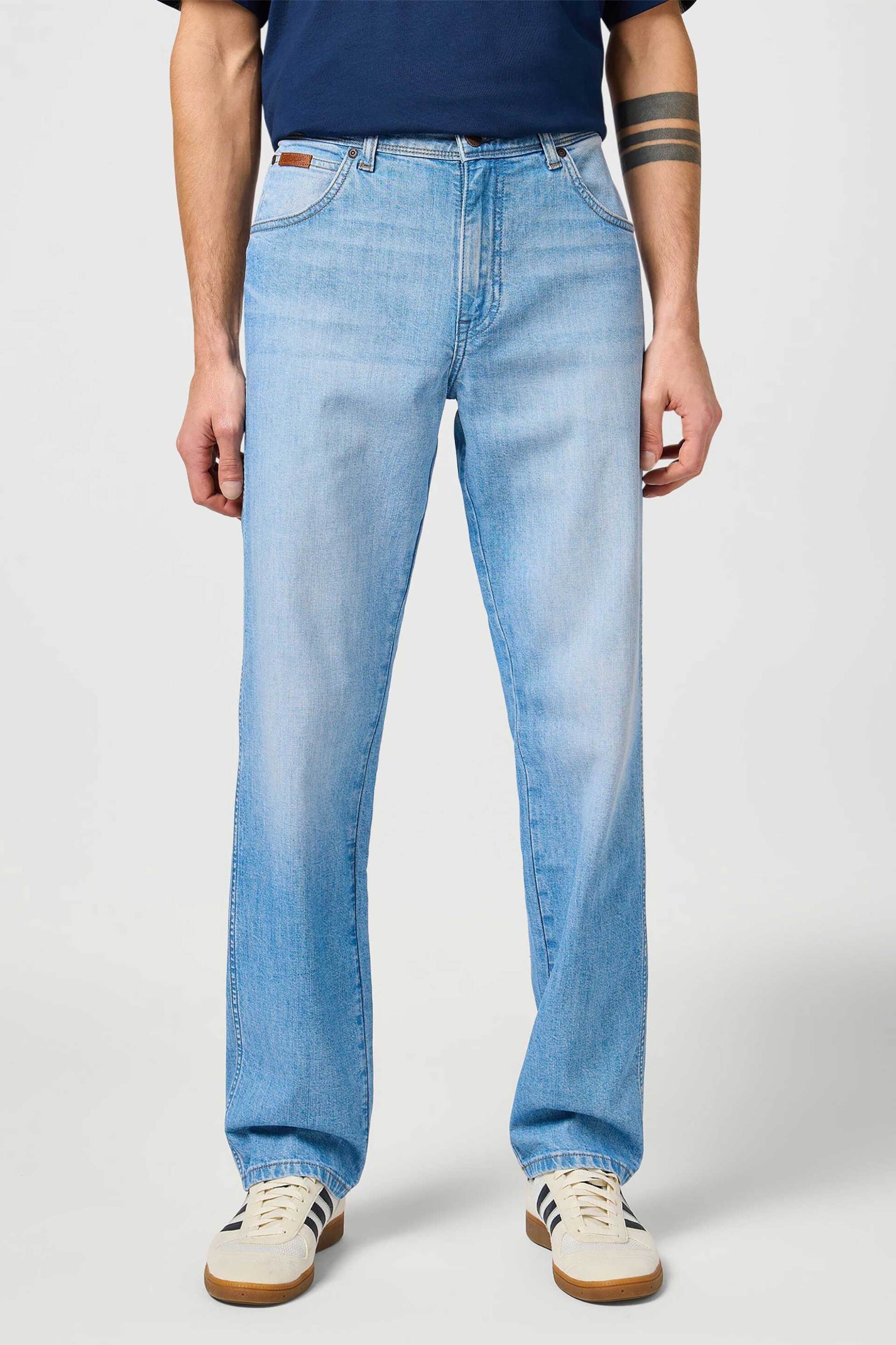 Wrangler® ανδρικό τζιν παντελόνι πεντάτσεπο "Texas Slate Shade" Straight Fit - 112364457 Denim Blue Ανοιχτό φωτογραφία