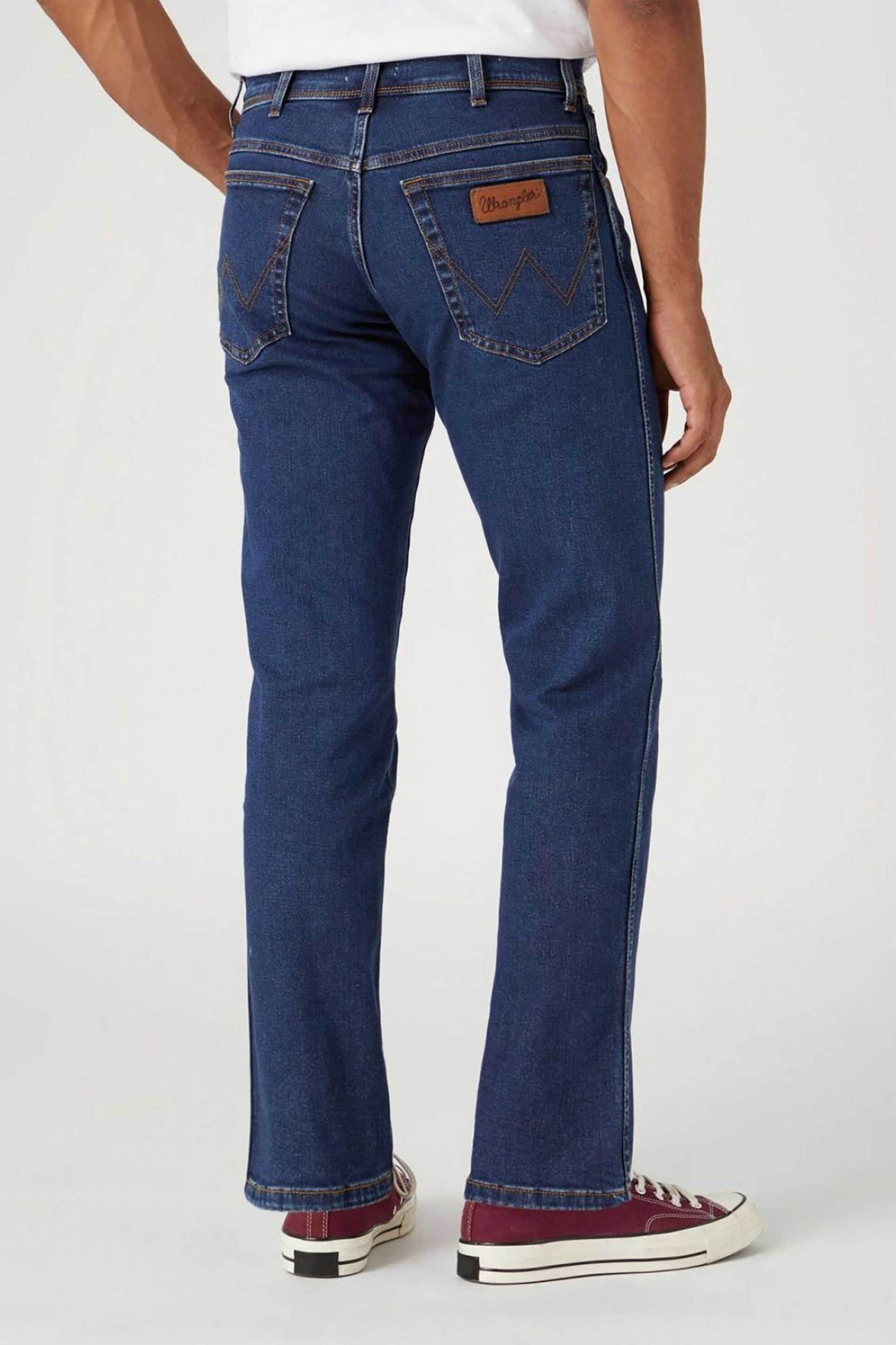 Wrangler® ανδρικό τζιν παντελόνι πεντάτσεπο Regular Straight Fit "Texas" - 112126053 Denim Blue Σκούρο φωτογραφία