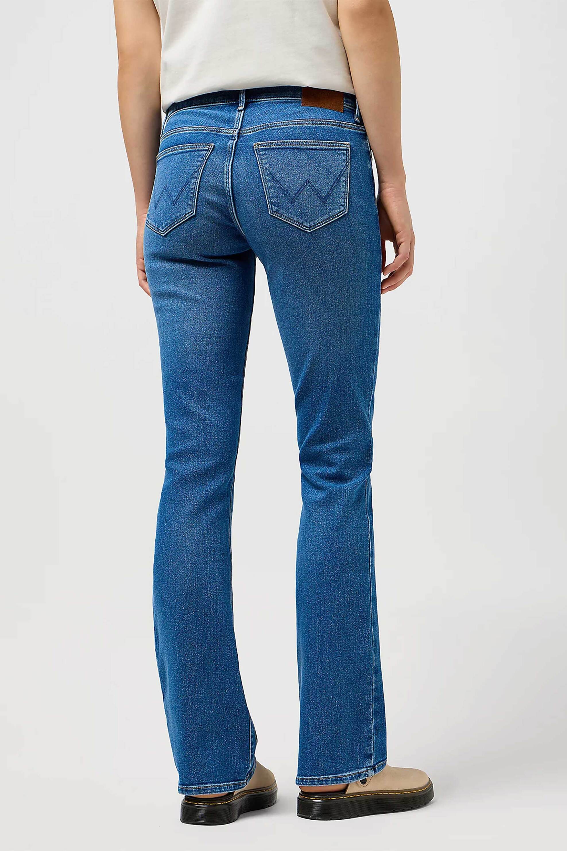 Wrangler® γυναικείο τζιν παντελόνι ψηλόμεσο πεντάτσεπο Bootcut Fit - 112334275 Denim Blue φωτογραφία