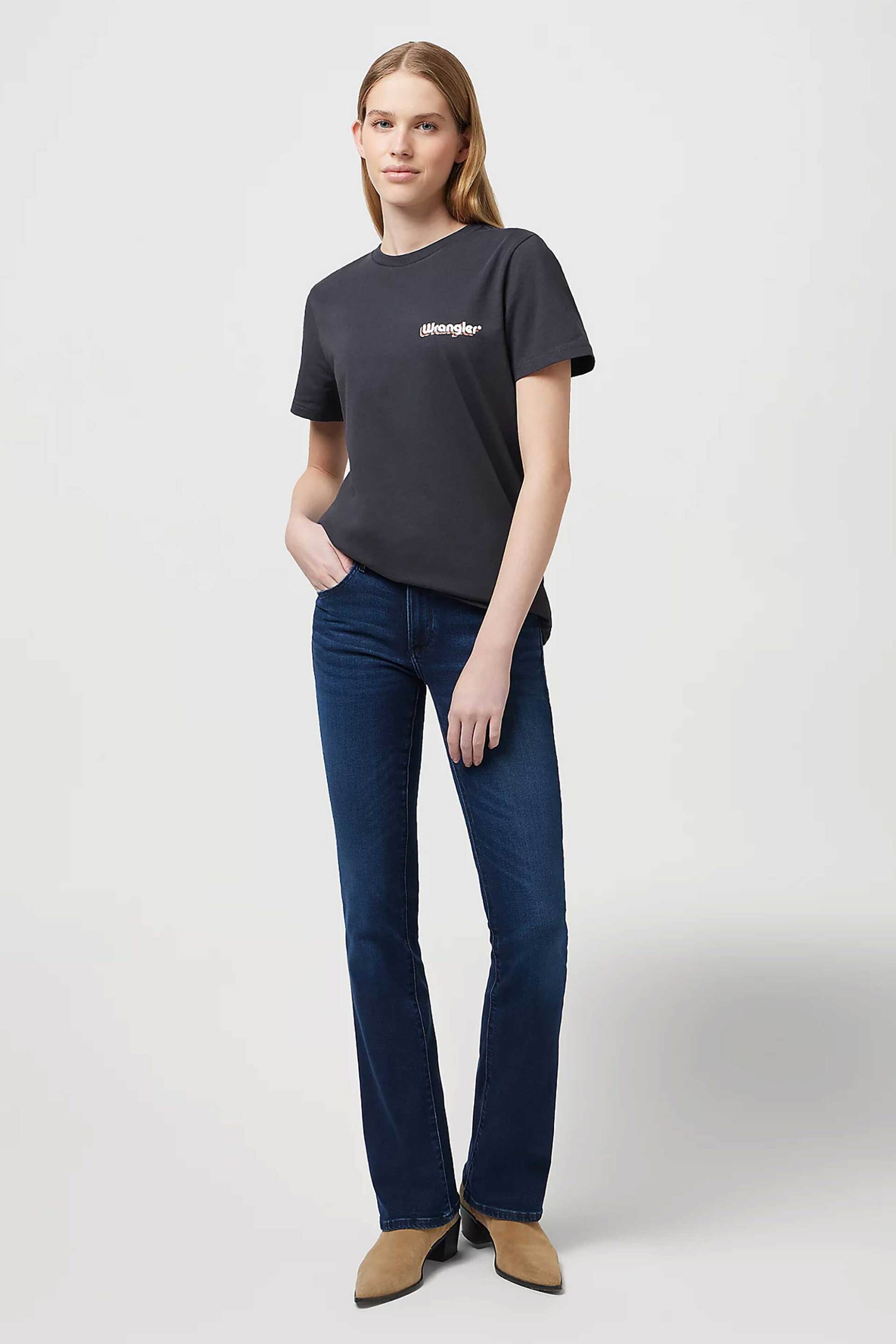 Wrangler® γυναικείο τζιν παντελόνι ψηλόμεσο πεντάτσεπο Bootcut Fit