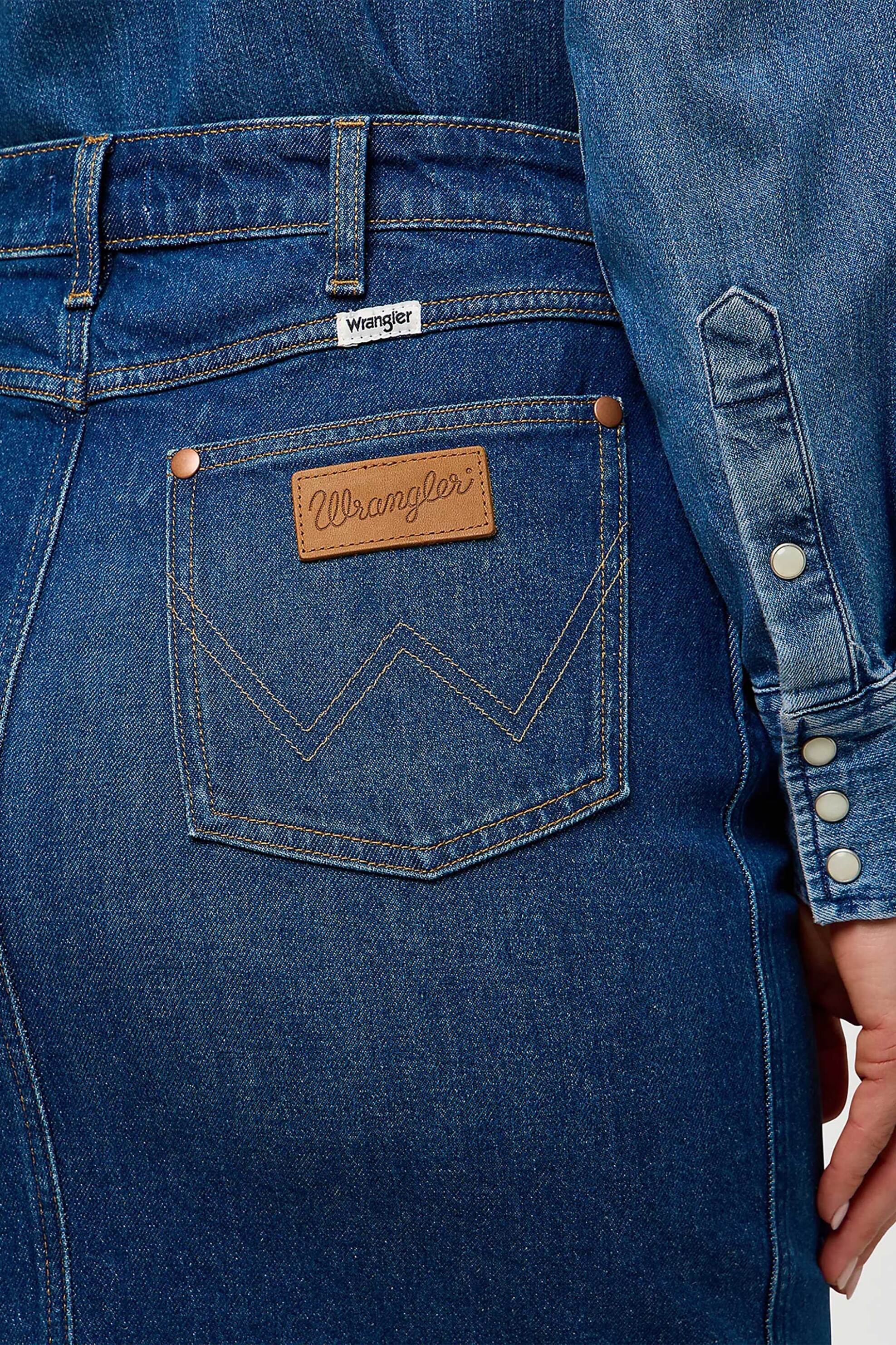 Wrangler® γυναικεία pencil φούστα denim Slim Fit - 112371161 Denim Blue Σκούρο φωτογραφία