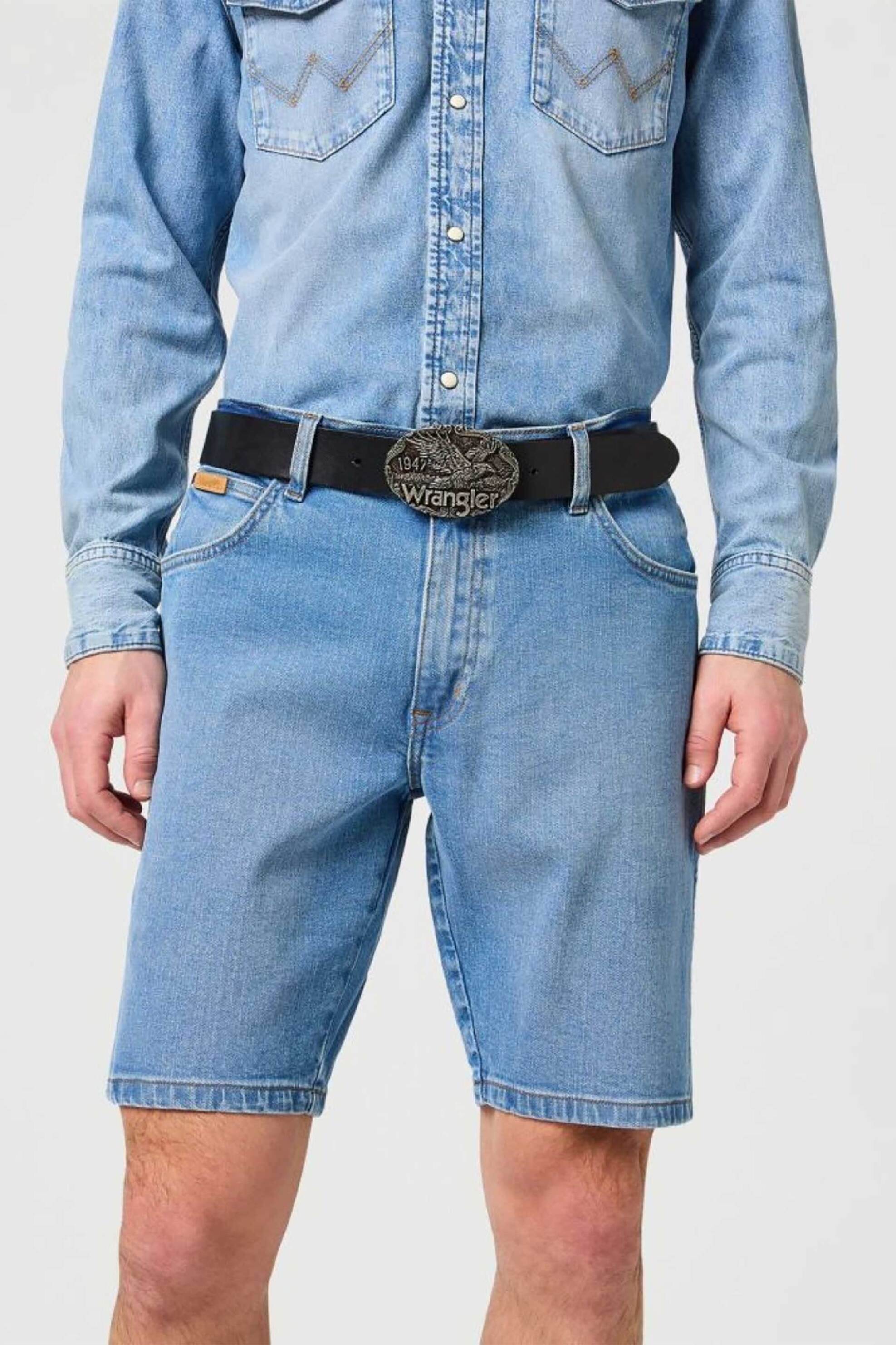 Wrangler Ανδρική Δερμάτινη Ζώνη Easy Belt - 112141114 Μαύρο