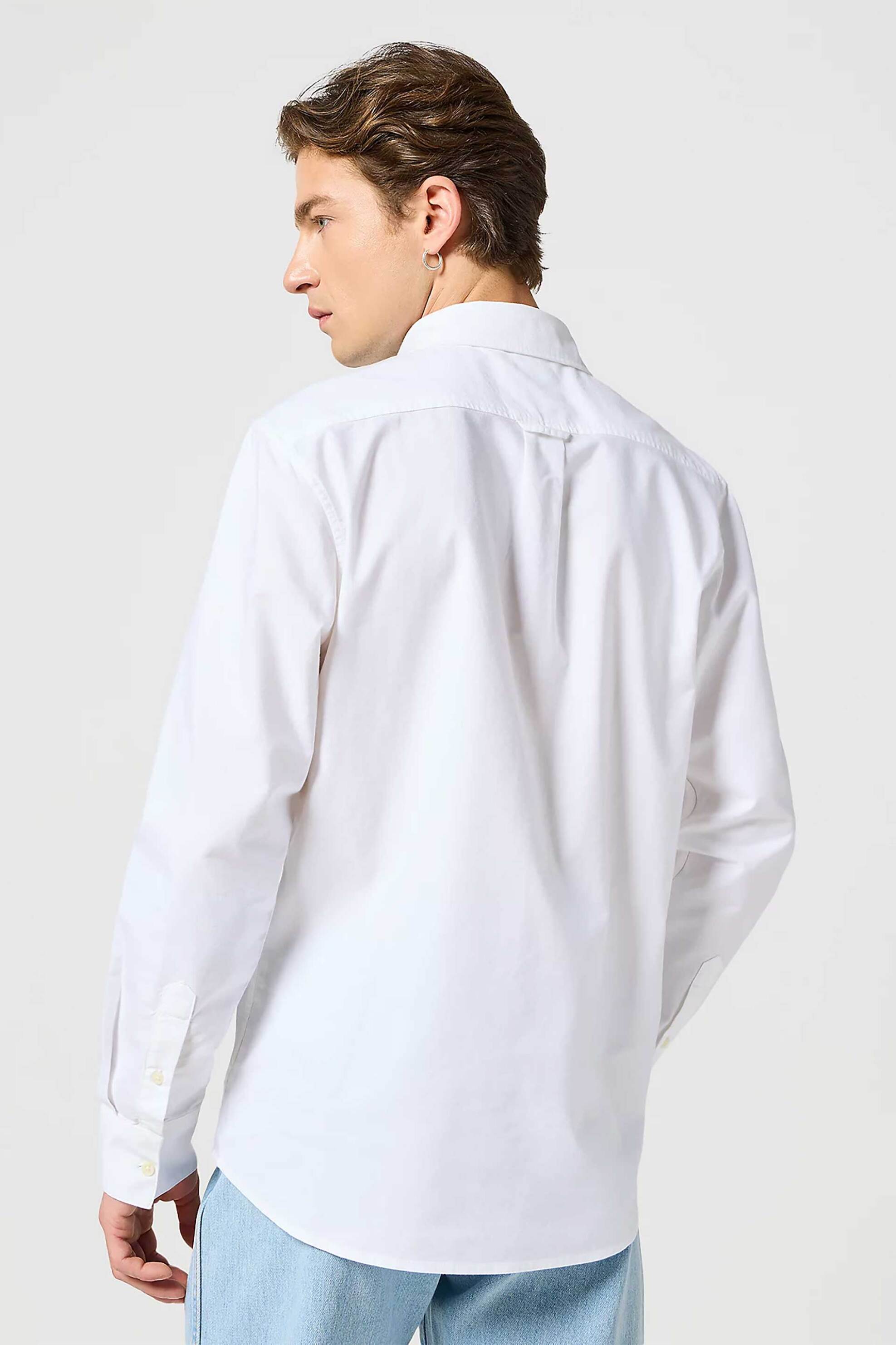 Wrangler® ανδρικό μονόχρωμο πουκάμισο Regular Fit - 112350485-** Λευκό φωτογραφία