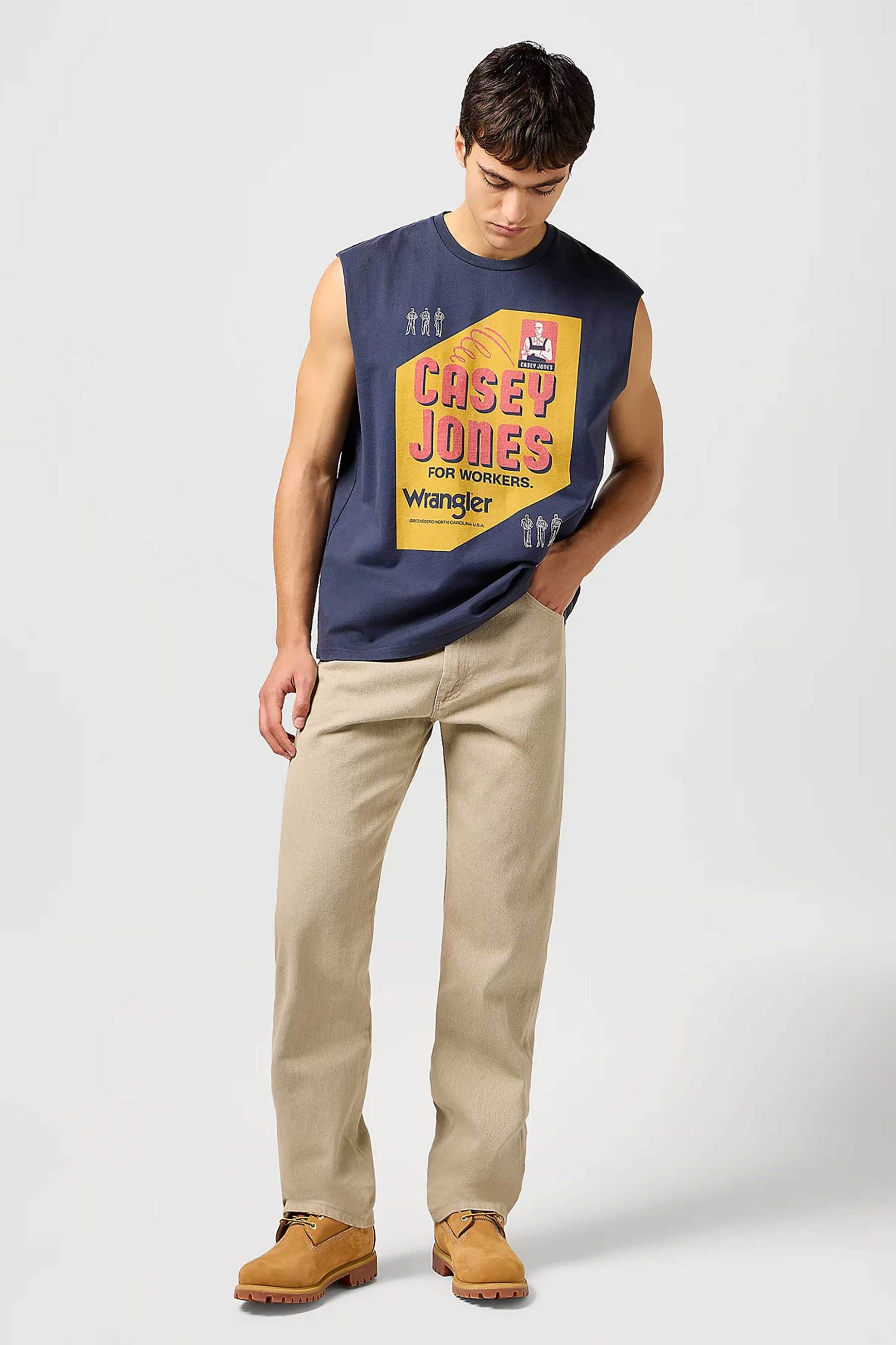 Wrangler® ανδρικό τζιν παντελόνι πεντάτσεπο Straight Fit "13mwz" - 112358473 Μπεζ