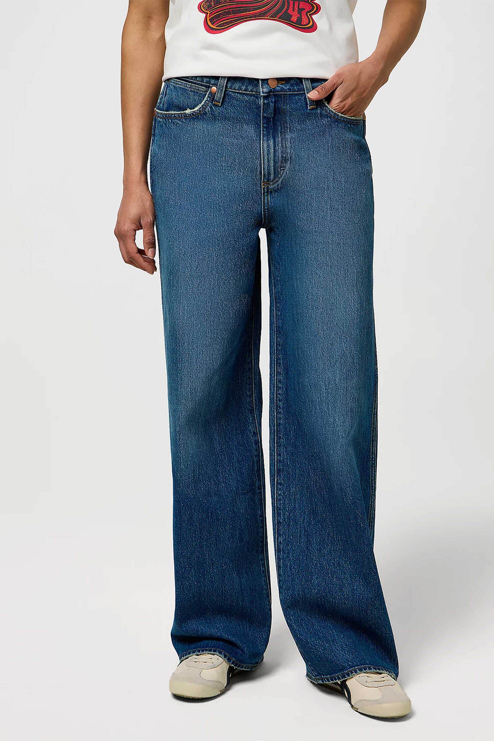 Wrangler® γυναικείο τζιν παντελόνι πεντάτσεπο "Loose Straight" - 112371184 Denim Blue φωτογραφία