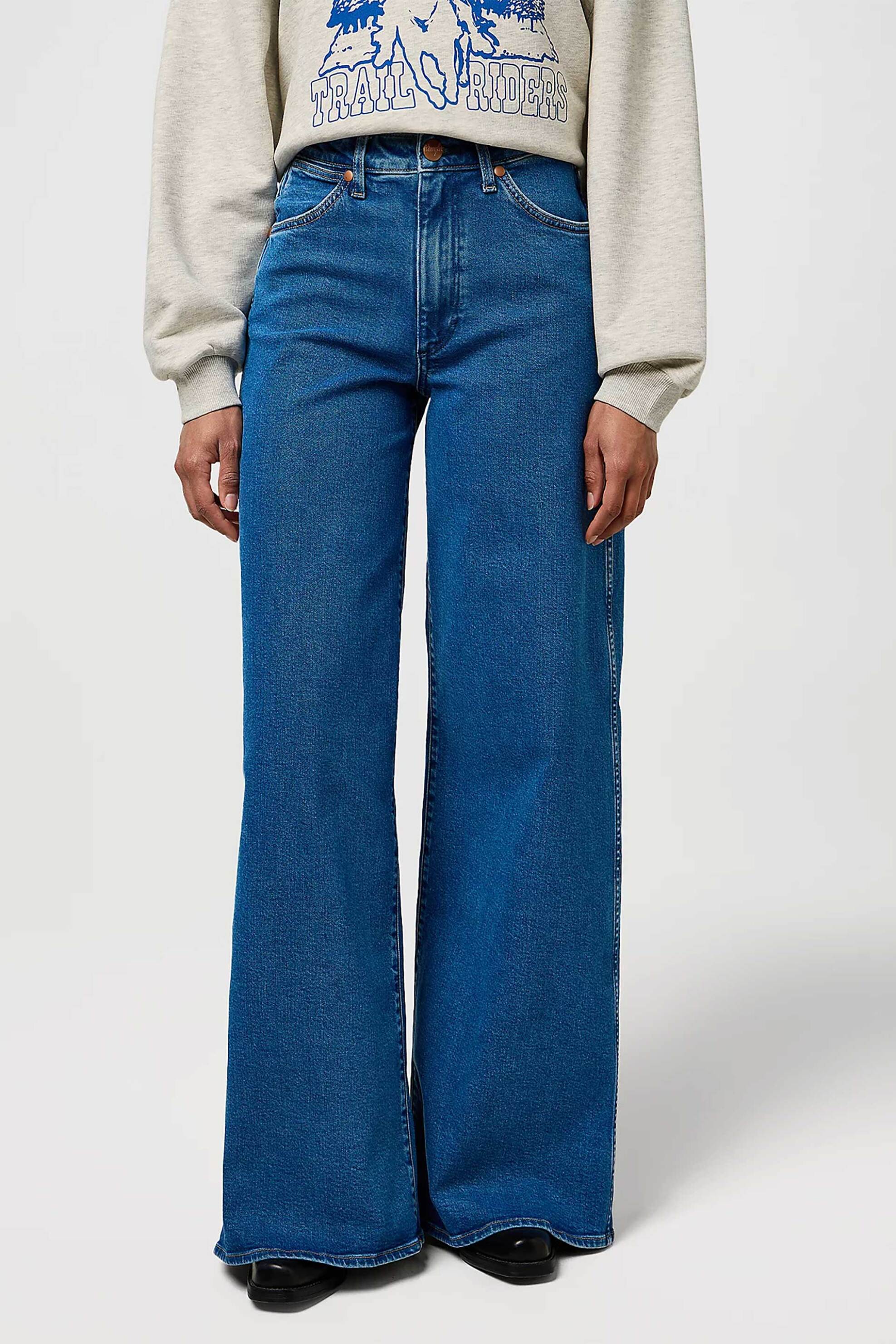 Wrangler® γυναικείο τζιν παντελόνι ψηλόμεσο πεντάτσεπο Loose Fit "Canyon" - 112371190 Denim Blue φωτογραφία