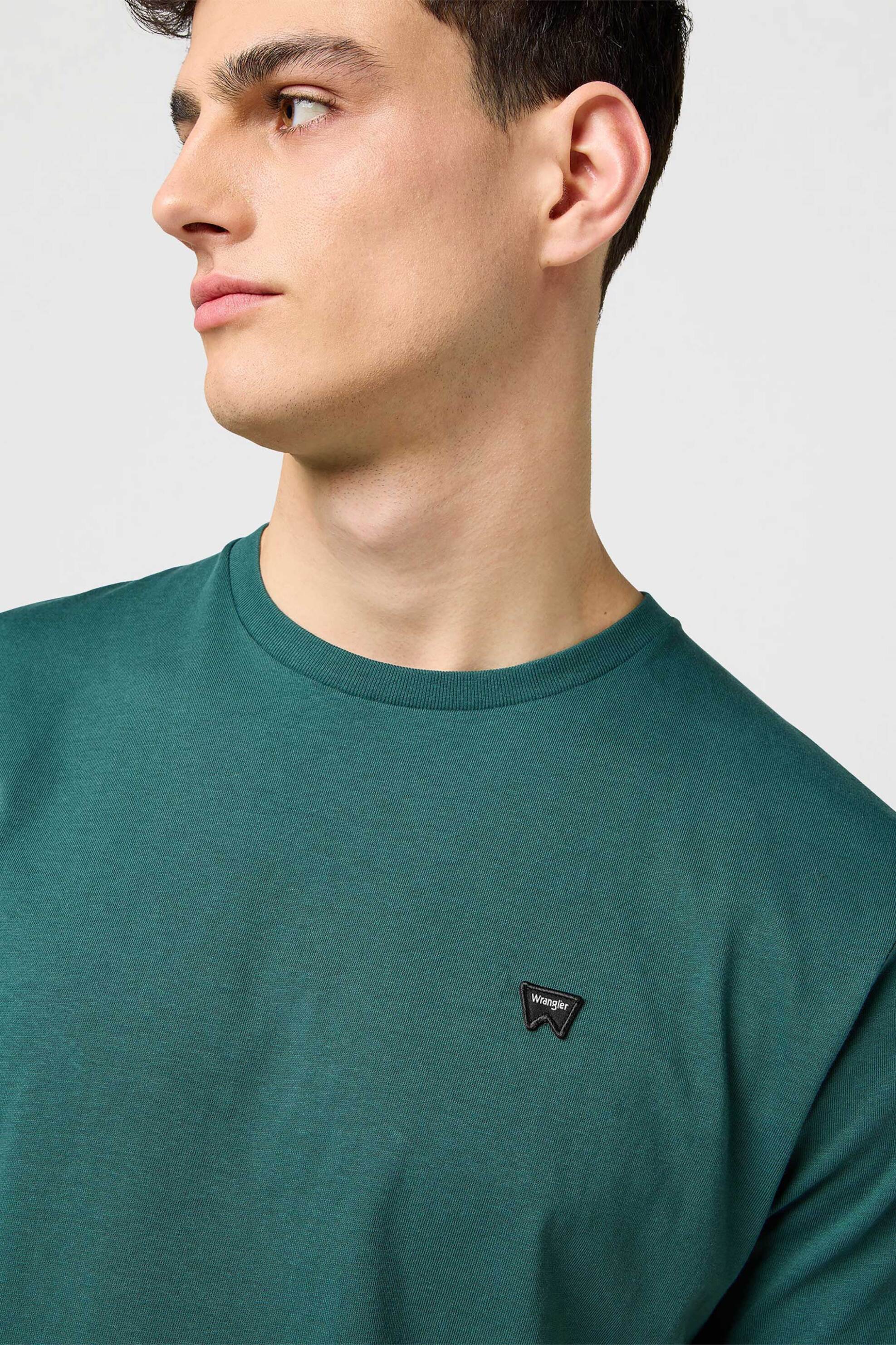 Wrangler® ανδρικό T-shirt με λογότυπο Regular Fit "Sign Off" - 112371479 Πράσινο φωτογραφία