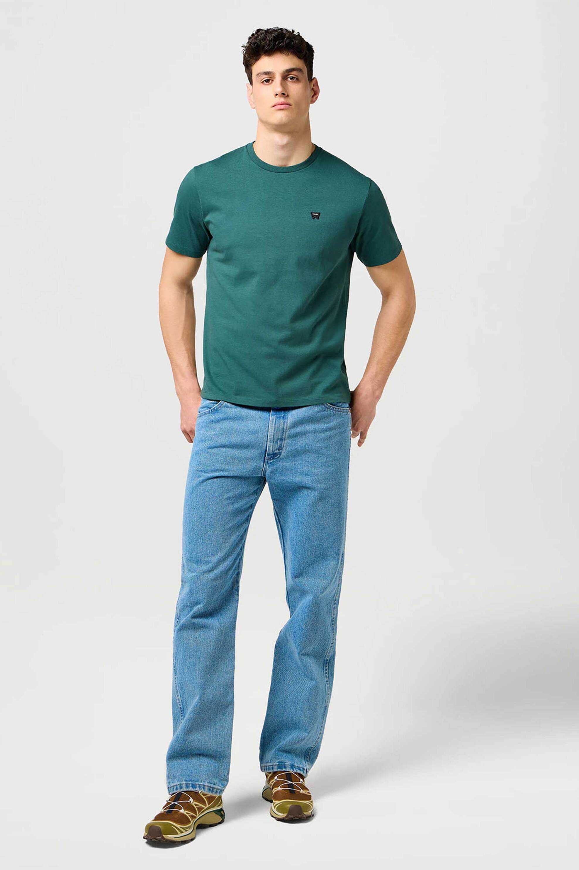Wrangler® ανδρικό T-shirt με λογότυπο Regular Fit "Sign Off" - 112371479 Πράσινο φωτογραφία