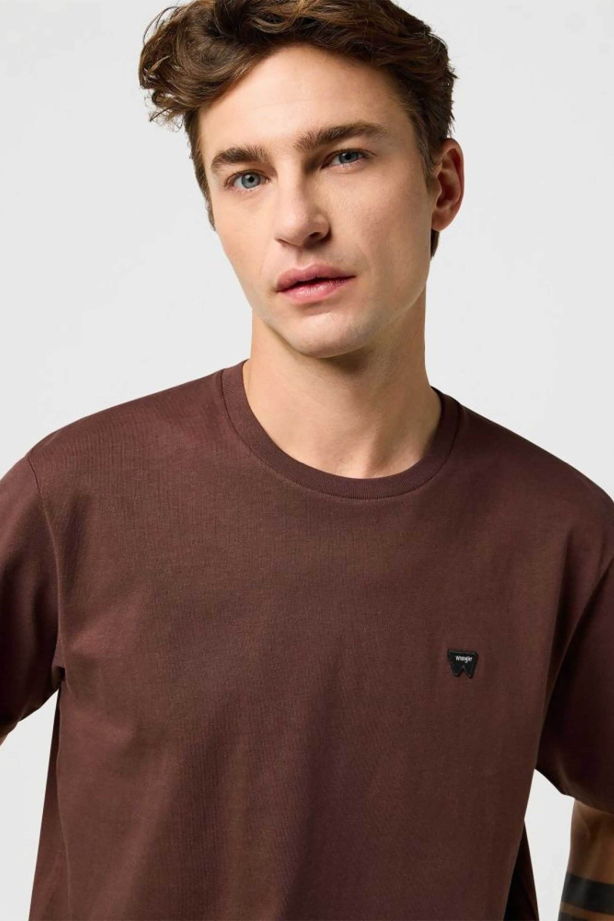 Wrangler® ανδρικό T-shirt με λογότυπο Regular Fit "Sign Off" - 112371484 Καφέ φωτογραφία