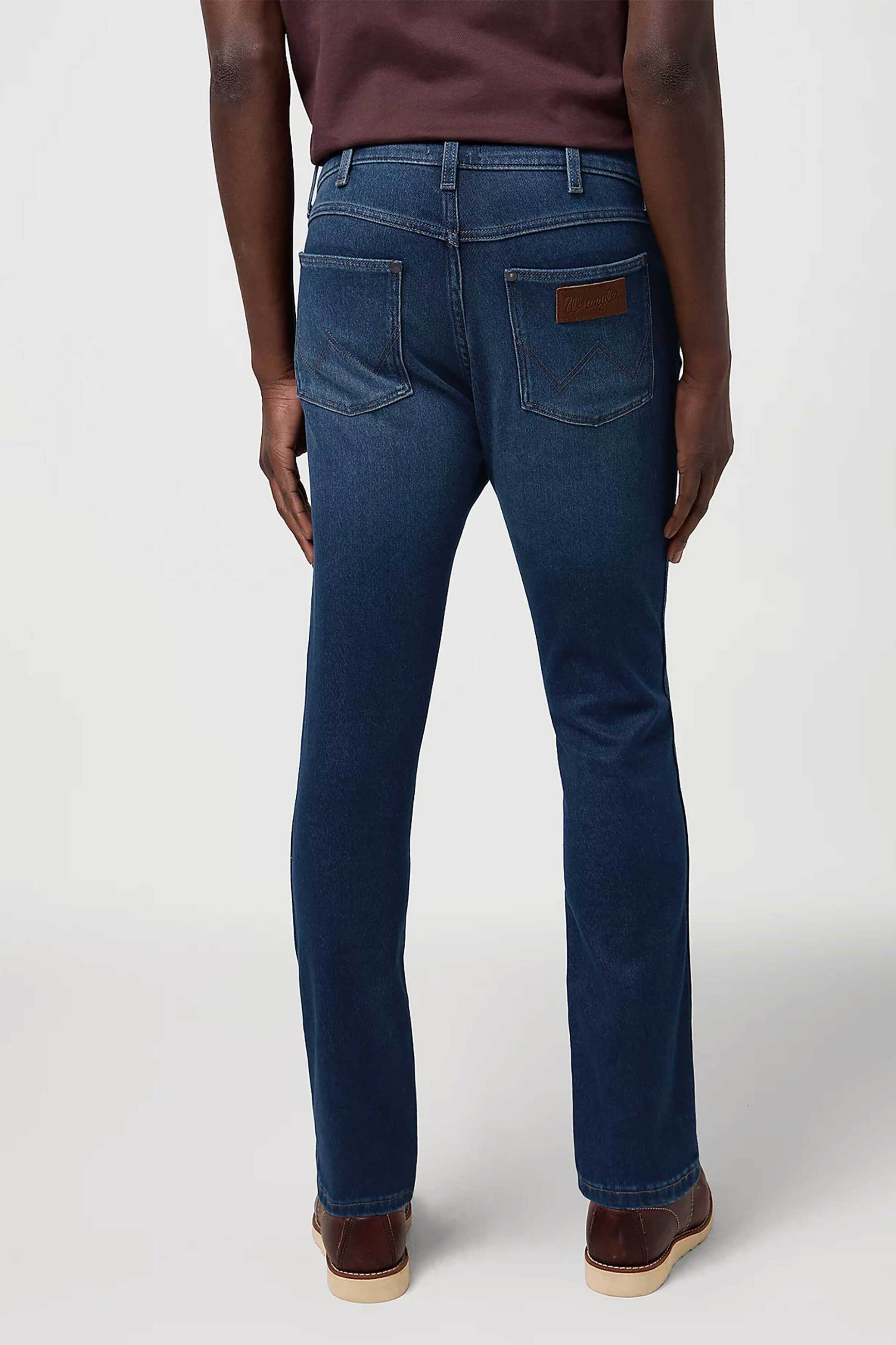 Wrangler® ανδρικό τζιν παντελόνι πεντάτσεπο Slim Tapered "Larston Low Stretch" - 112372934 Denim Blue Σκούρο φωτογραφία