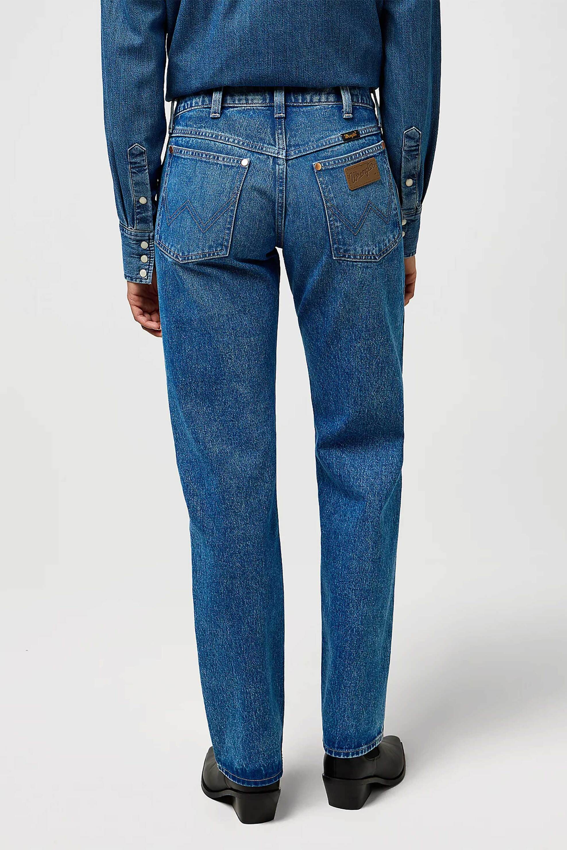 Wrangler® γυναικείο τζιν παντελόνι πεντάτσεπο χαμηλόμεσο "Cowboy" - 112371112 Denim Blue φωτογραφία