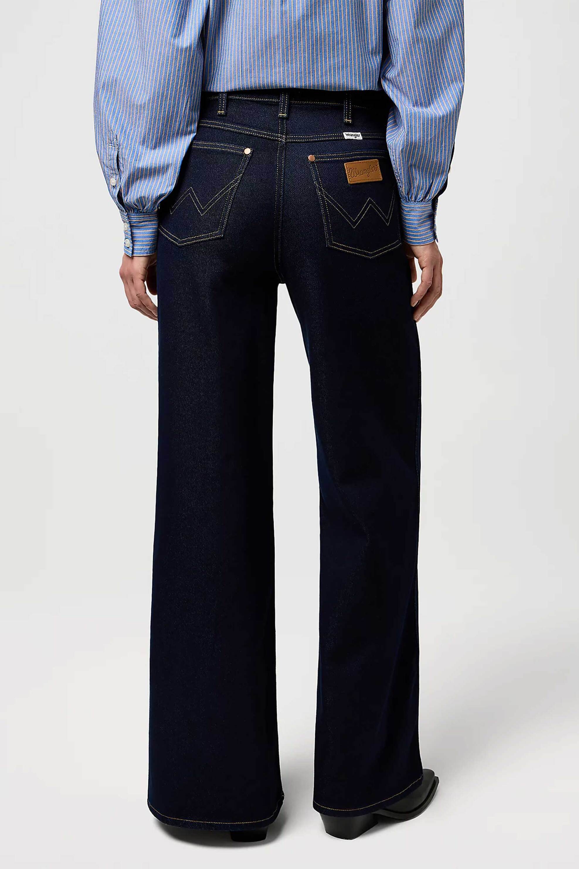 Wrangler® γυναικείο τζιν παντελόνι ψηλόμεσο πεντάτσεπο Loose Fit "Canyon" - 112371187 Denim Blue Σκούρο φωτογραφία