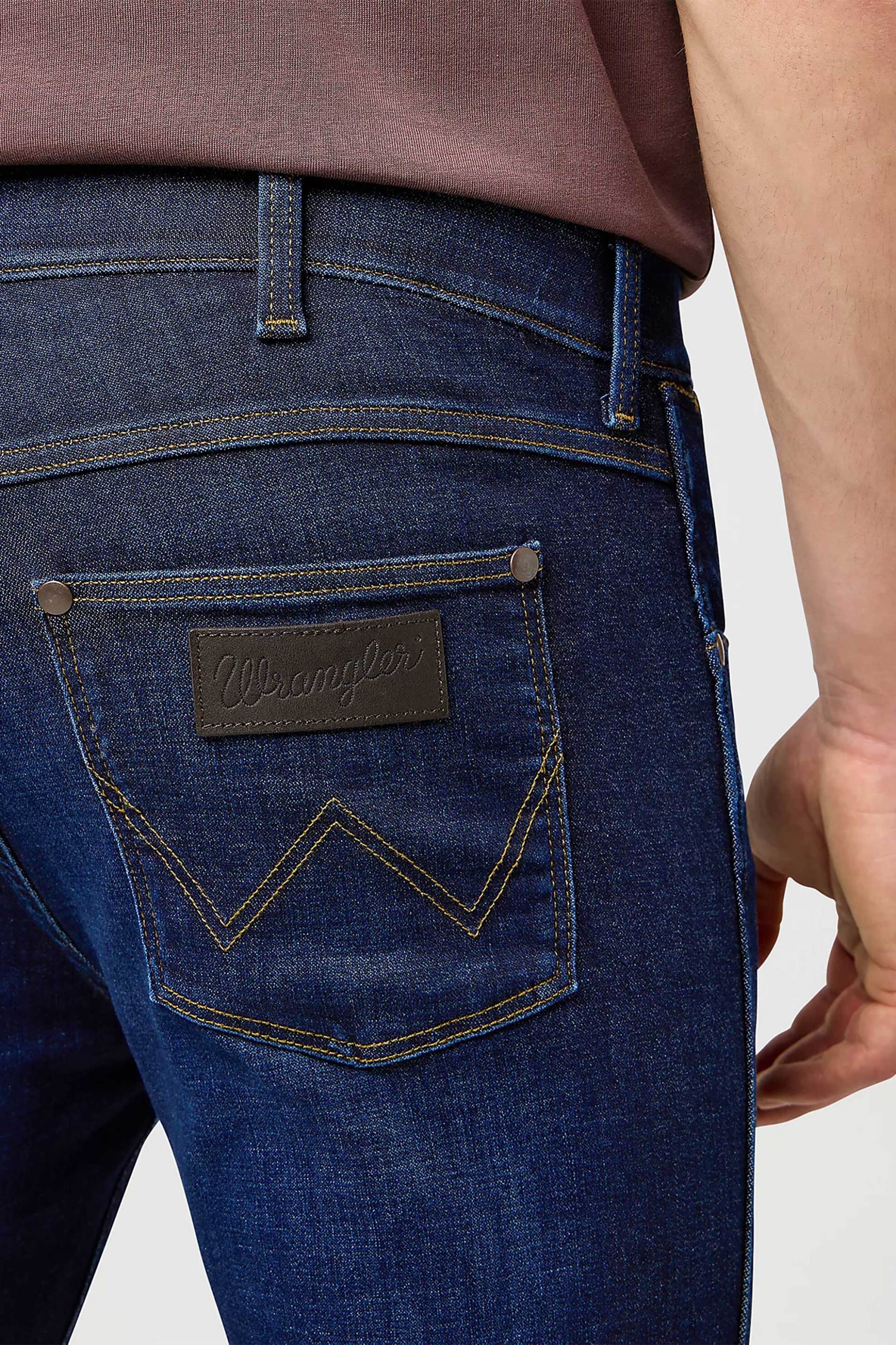 Wrangler Ανδρικό Τζιν Παντελόνι Πεντάτσεπο Straight Fit Greensboro - 112370720 Denim Blue Σκούρο