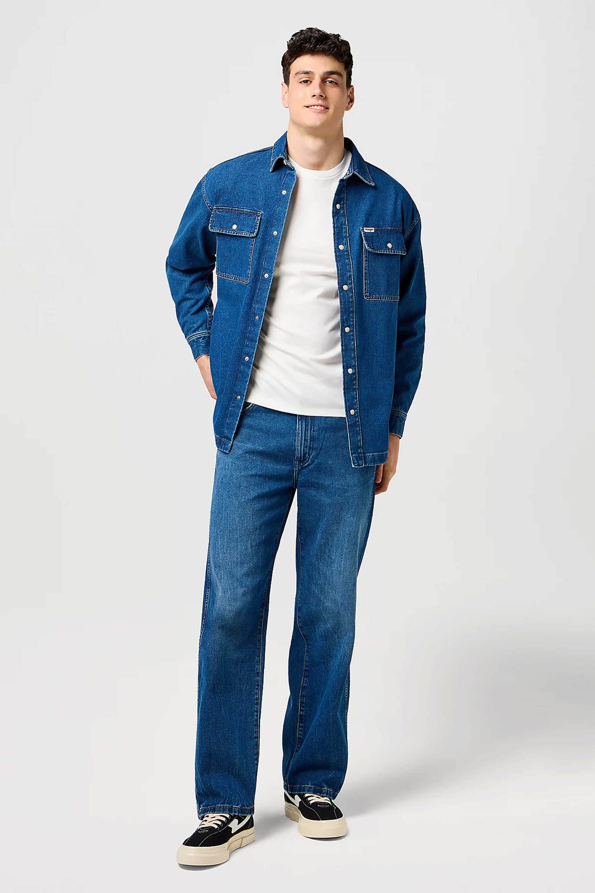 WRANGLER Wrangler® ανδρικό τζιν παντελόνι Loose Straight - 112371018 Denim Blue