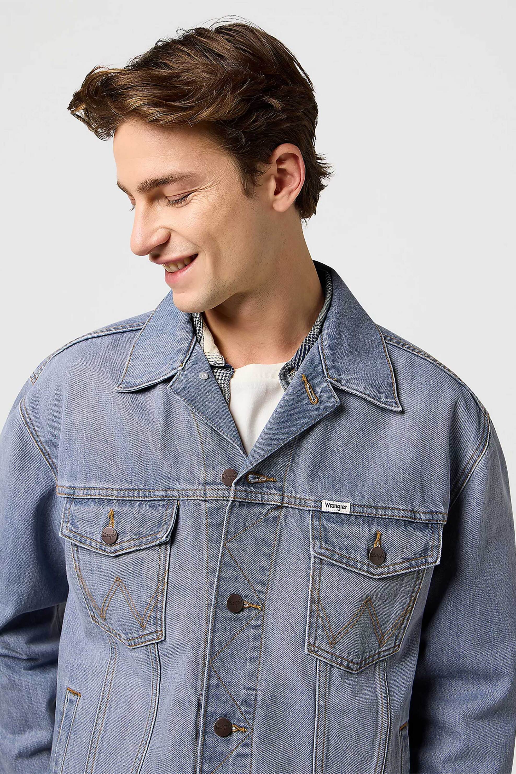 Wrangler® ανδρικό denim jacket Relaxed Fit "Anti Fit" - 112371446 Denim Blue Ανοιχτό φωτογραφία