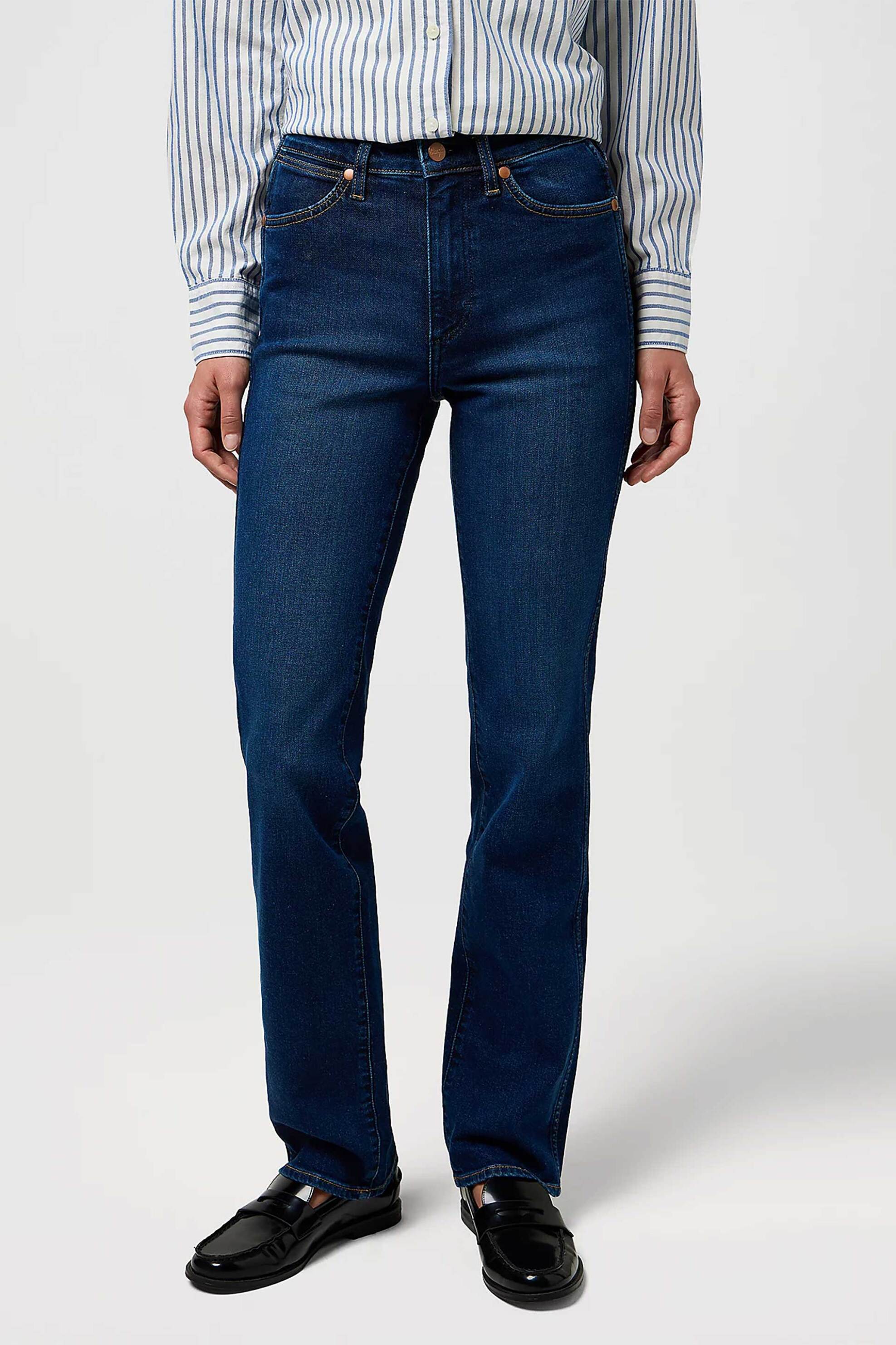 Wrangler® γυναικείο τζιν παντελόνι πεντάτσεπο Straight Fit "Posh Parade" - 112371174 Denim Blue Σκούρο φωτογραφία