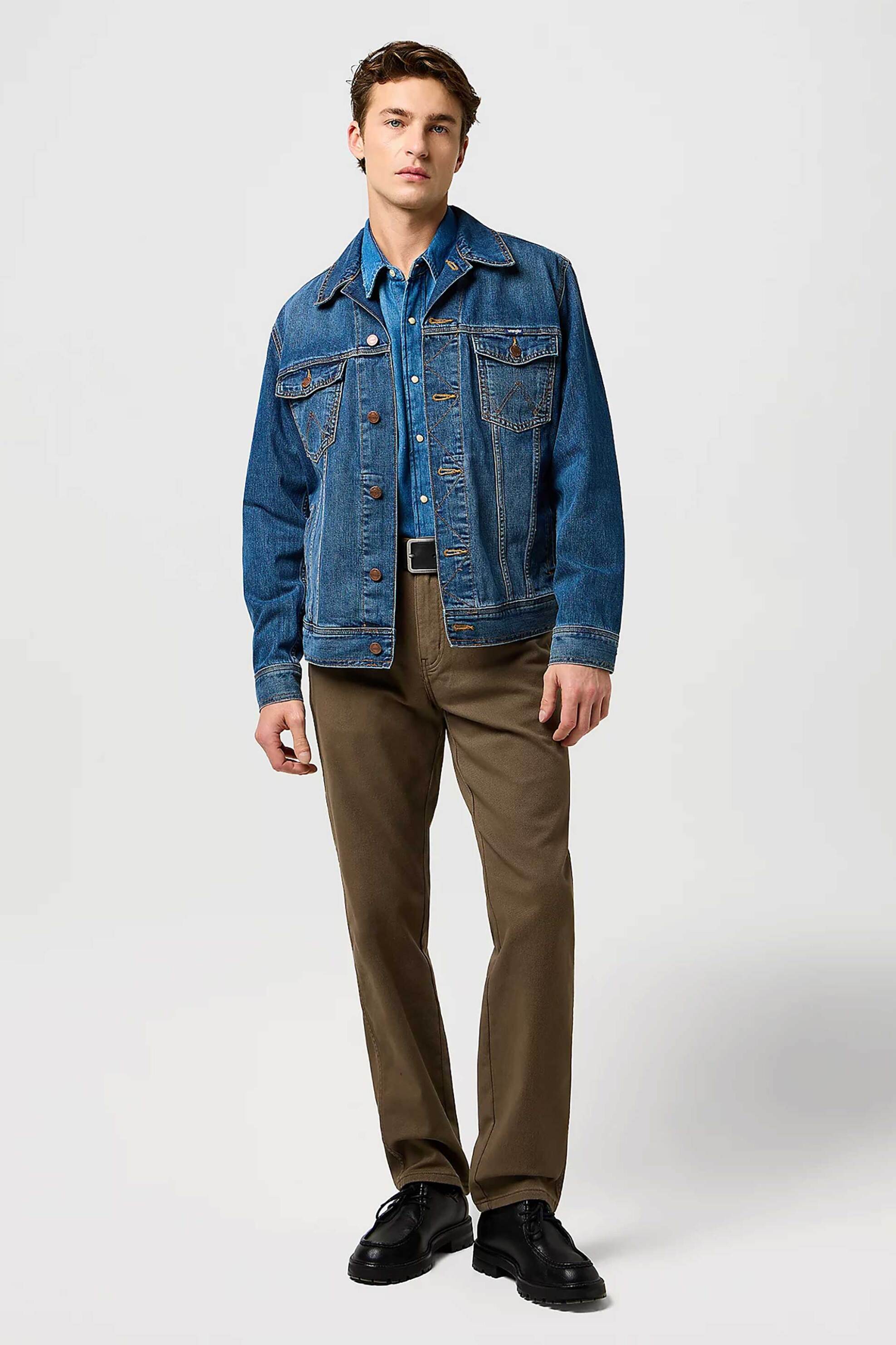 WRANGLER Wrangler® ανδρικό τζιν παντελόνι πεντάτσεπο "Texas Tarmac" Straight Fit - 112371644 Καφέ