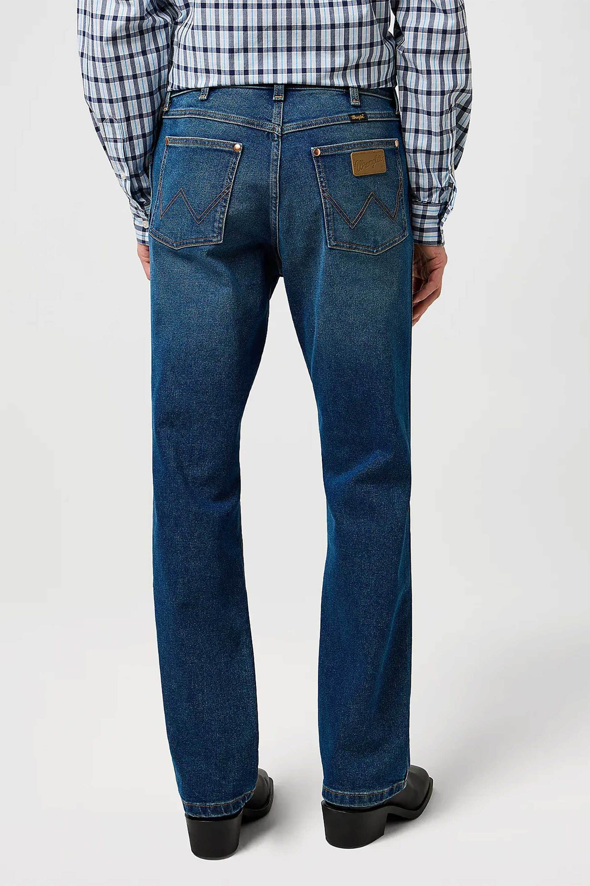 Wrangler® ανδρικό τζιν παντελόνι πεντάτσεπο Bootcut Fit "Wrancher" - 112373028 Denim Blue Σκούρο φωτογραφία