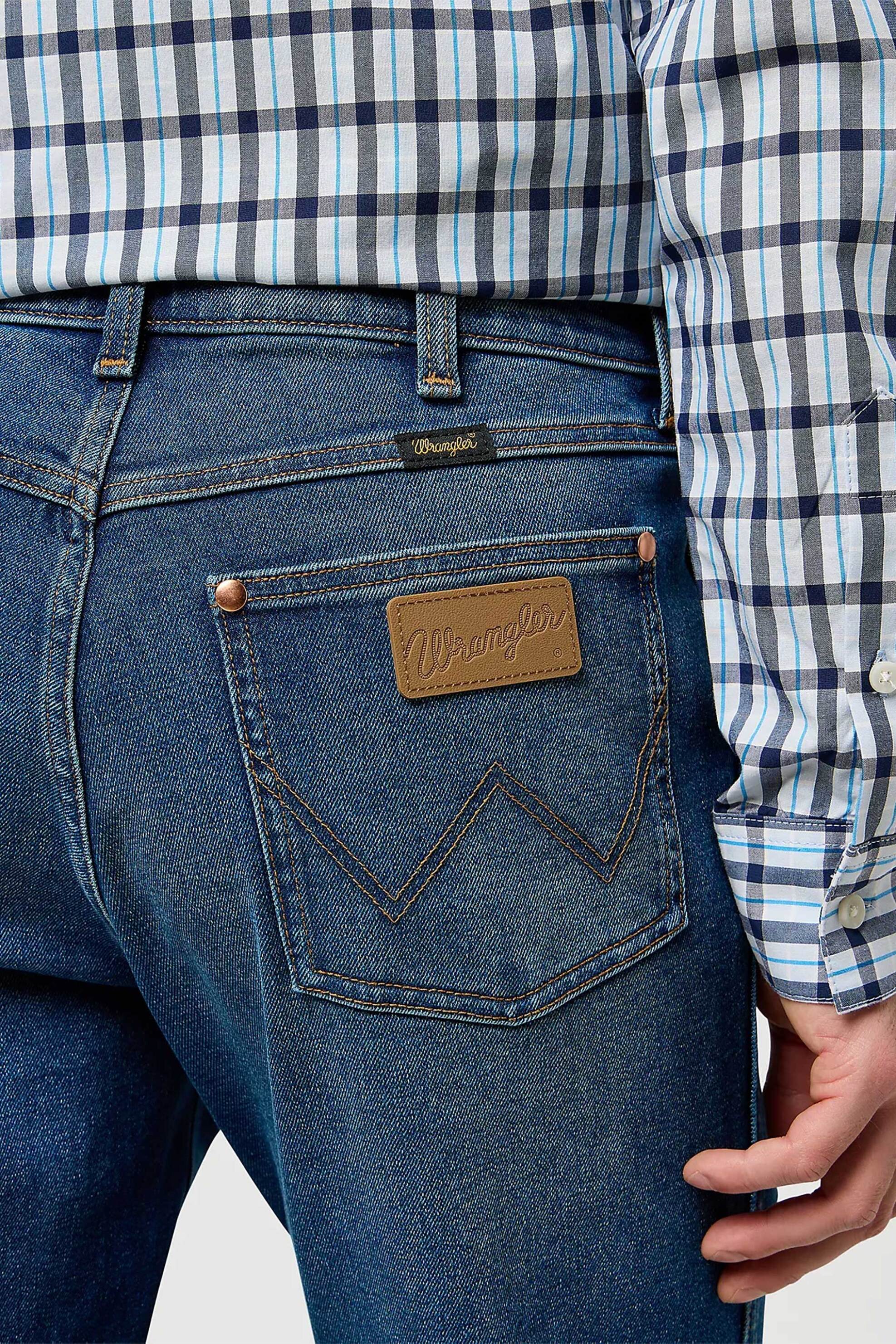 Wrangler® ανδρικό τζιν παντελόνι πεντάτσεπο Bootcut Fit "Wrancher" - 112373028 Denim Blue Σκούρο φωτογραφία