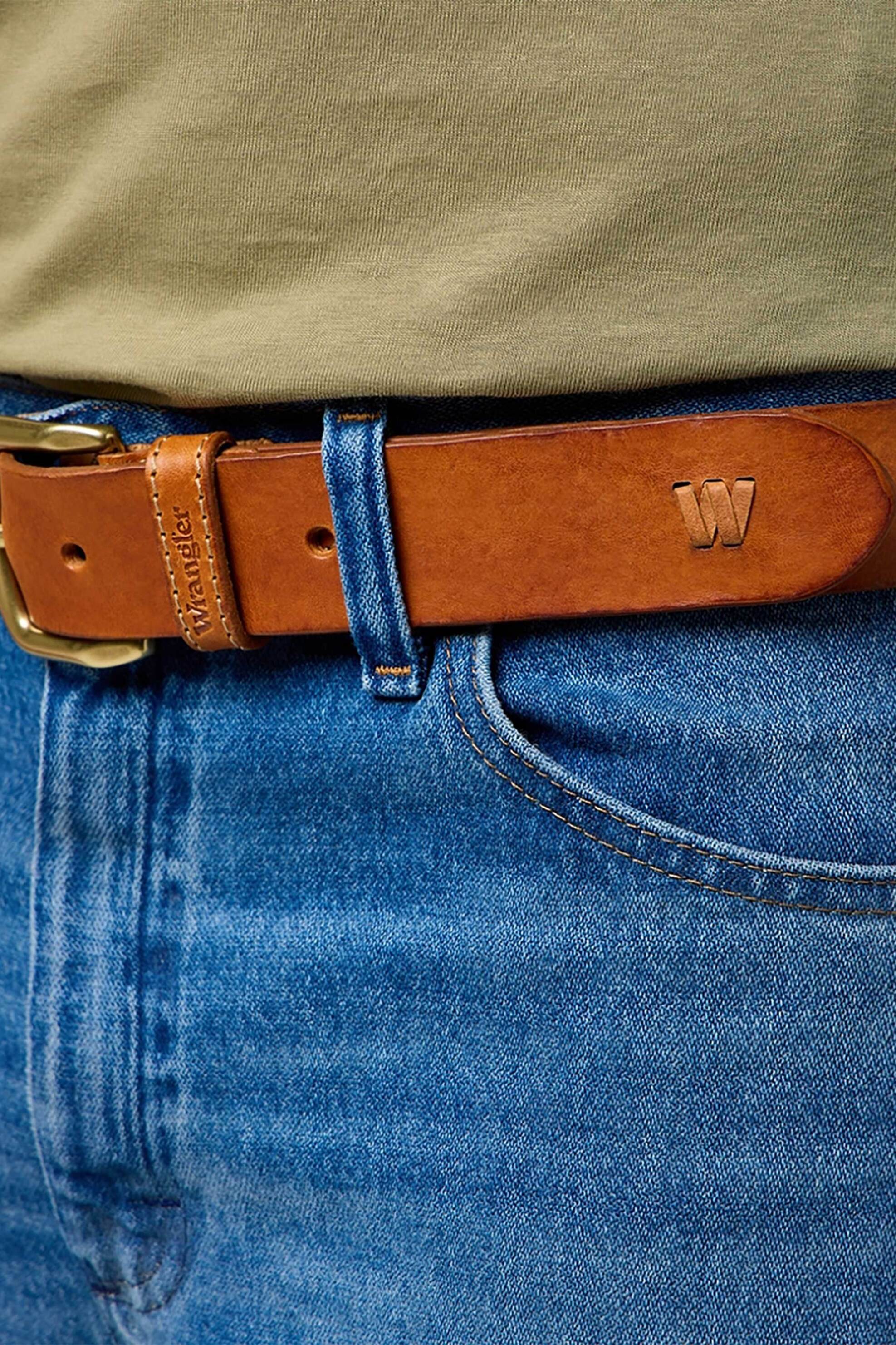 Wrangler® ανδρική δερμάτινη ζώνη με μεταλλική αγκράφα "West" - 112372656 Ταμπά φωτογραφία
