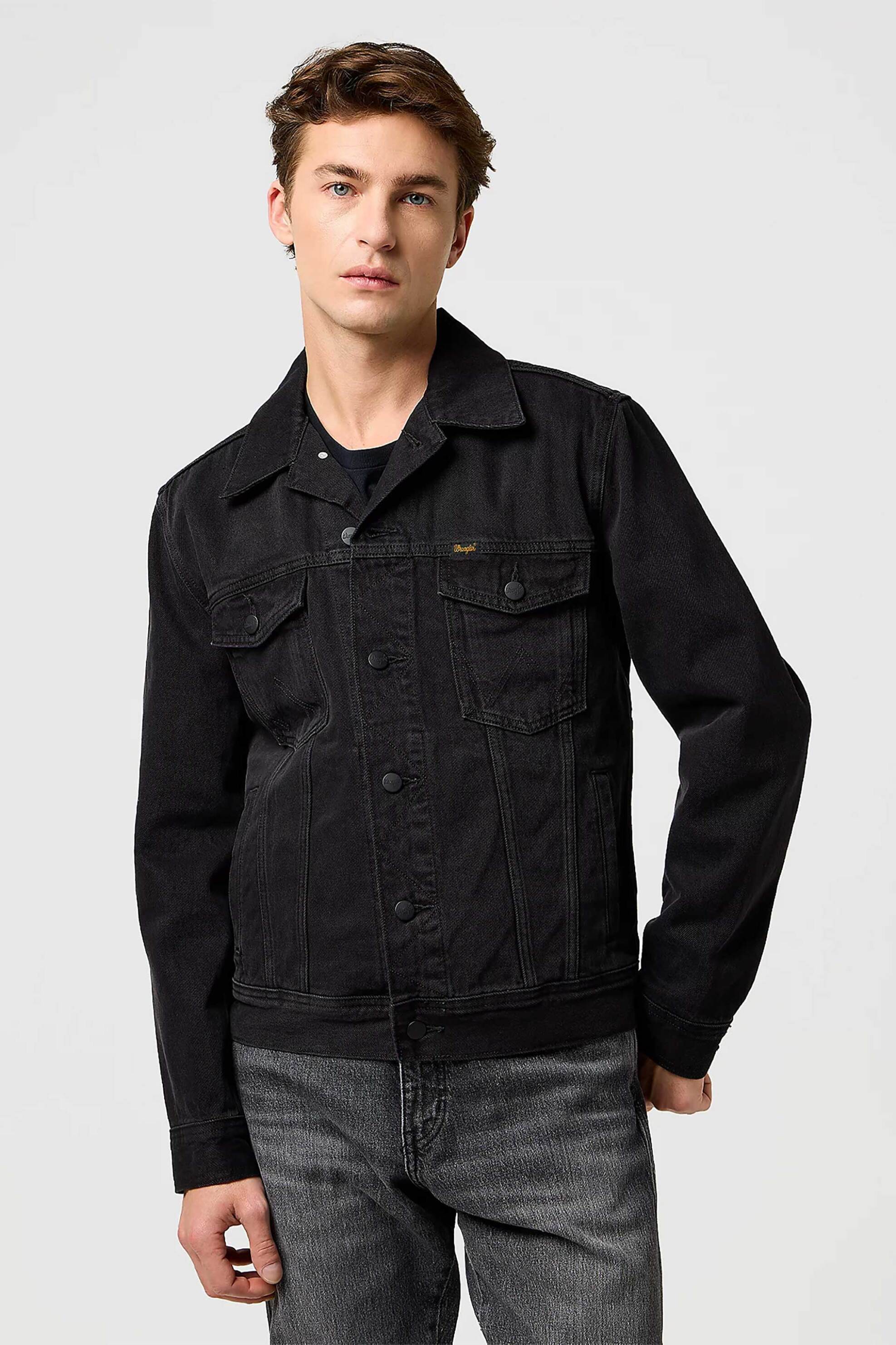 WRANGLER Wrangler® ανδρικό denim jacket με τσέπες Regular Fit "Classic" - 112371439 Μαύρο