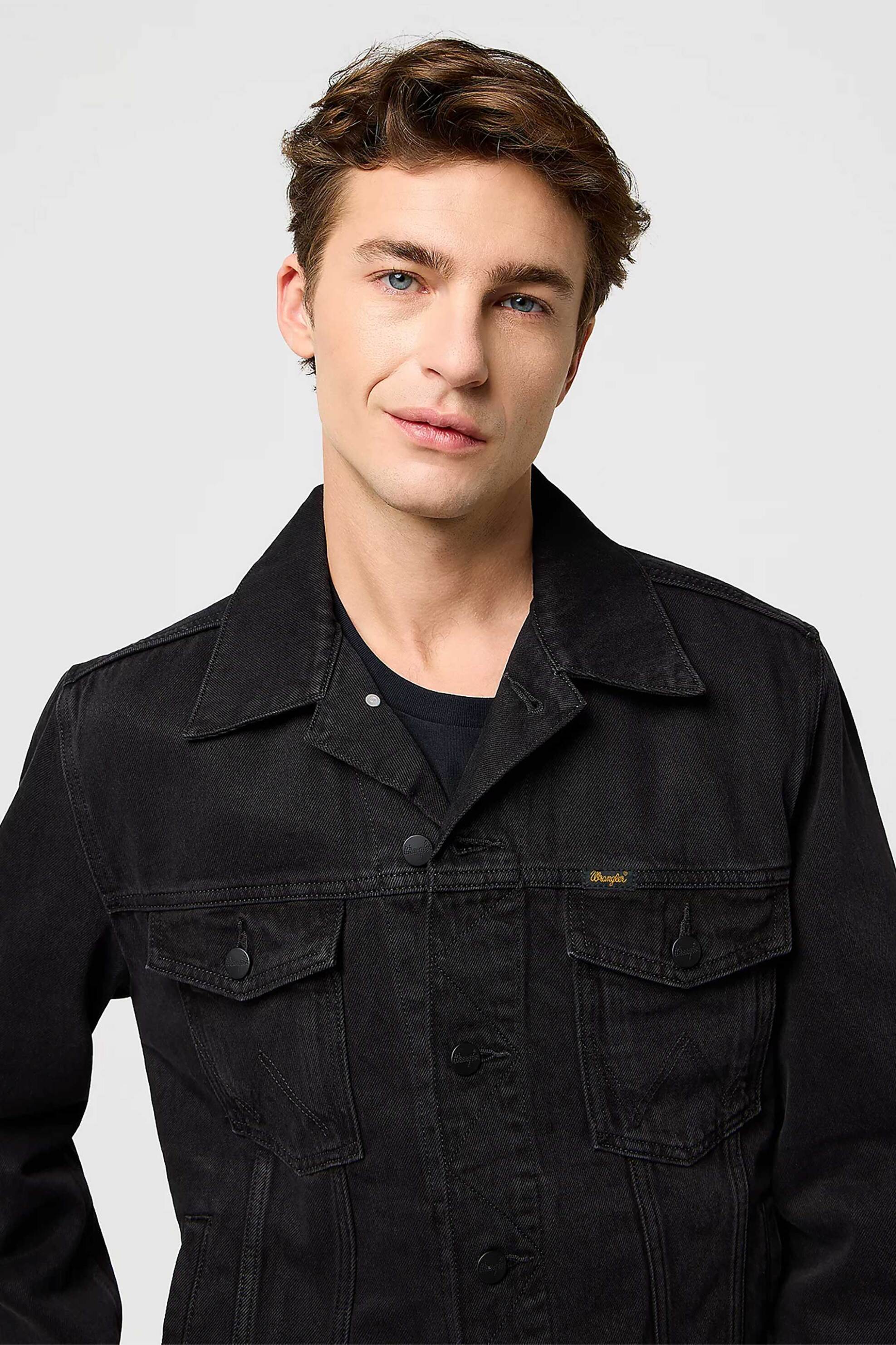 Wrangler® ανδρικό denim jacket με τσέπες Regular Fit "Classic" - 112371439 Μαύρο φωτογραφία