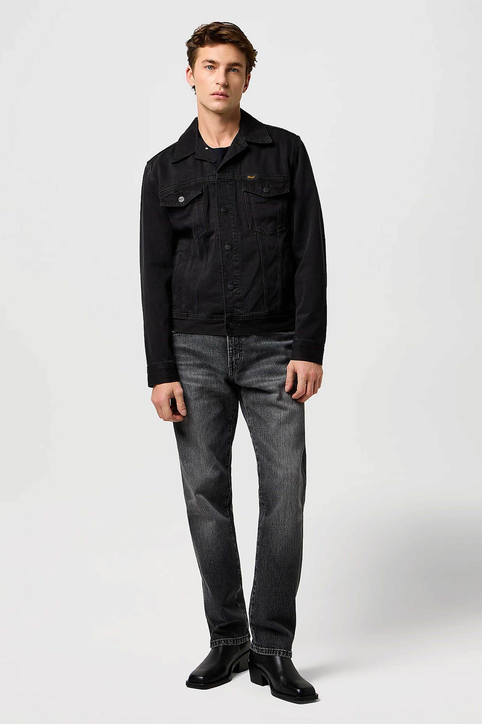 Wrangler® ανδρικό denim jacket με τσέπες Regular Fit "Classic" - 112371439 Μαύρο φωτογραφία