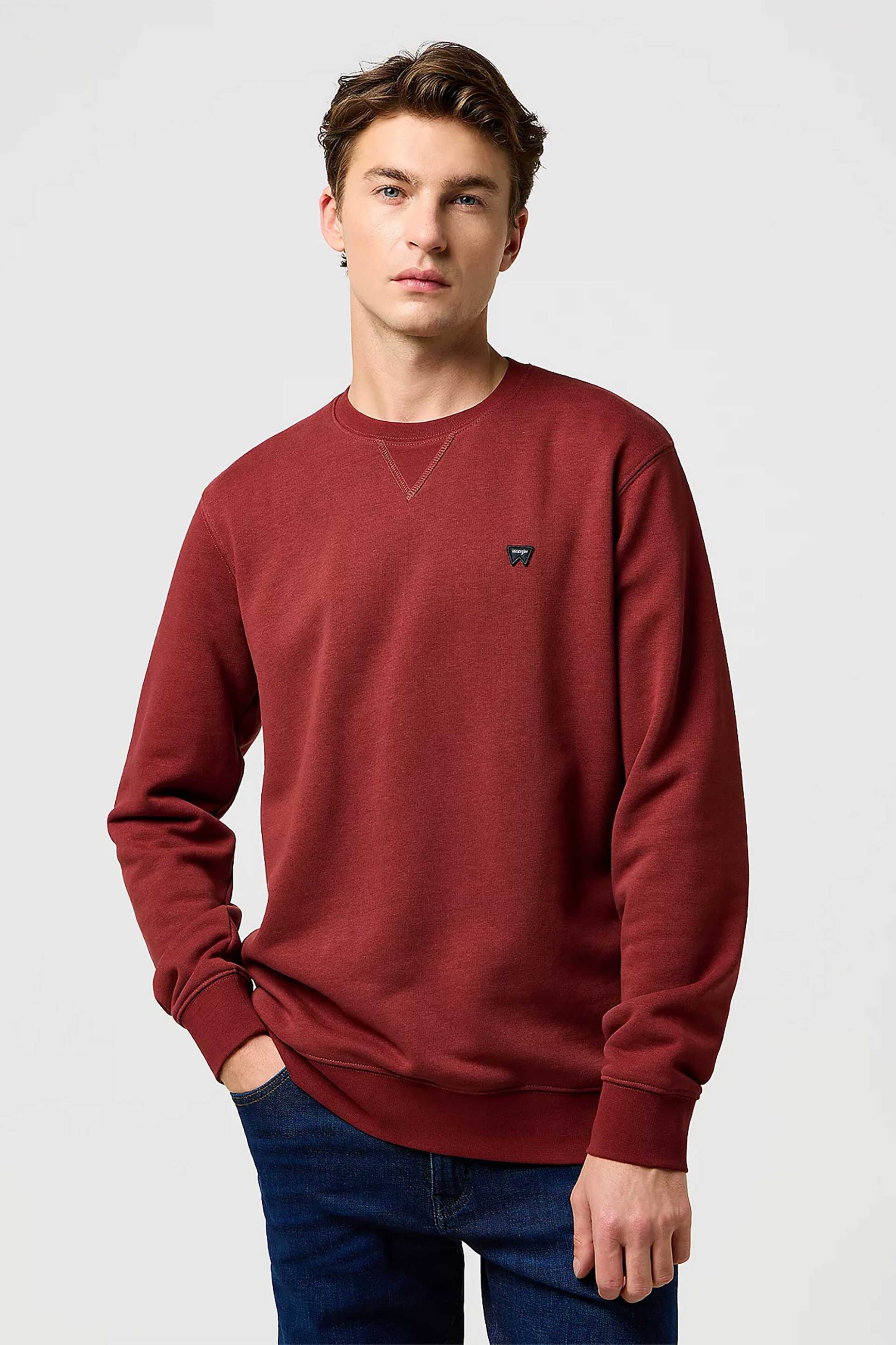 Wrangler® ανδρική μπλούζα φούτερ με λογότυπο Regular Fit "Sign Off" - 112371464 Κεραμιδί