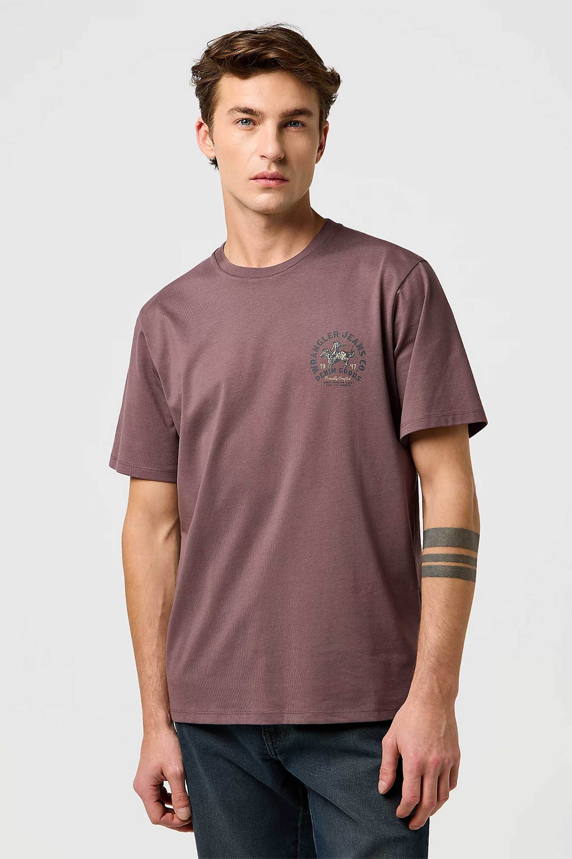 Wrangler® ανδρικό T-shirt με print Regular Fit "Graphic" - 112371472 Καφέ