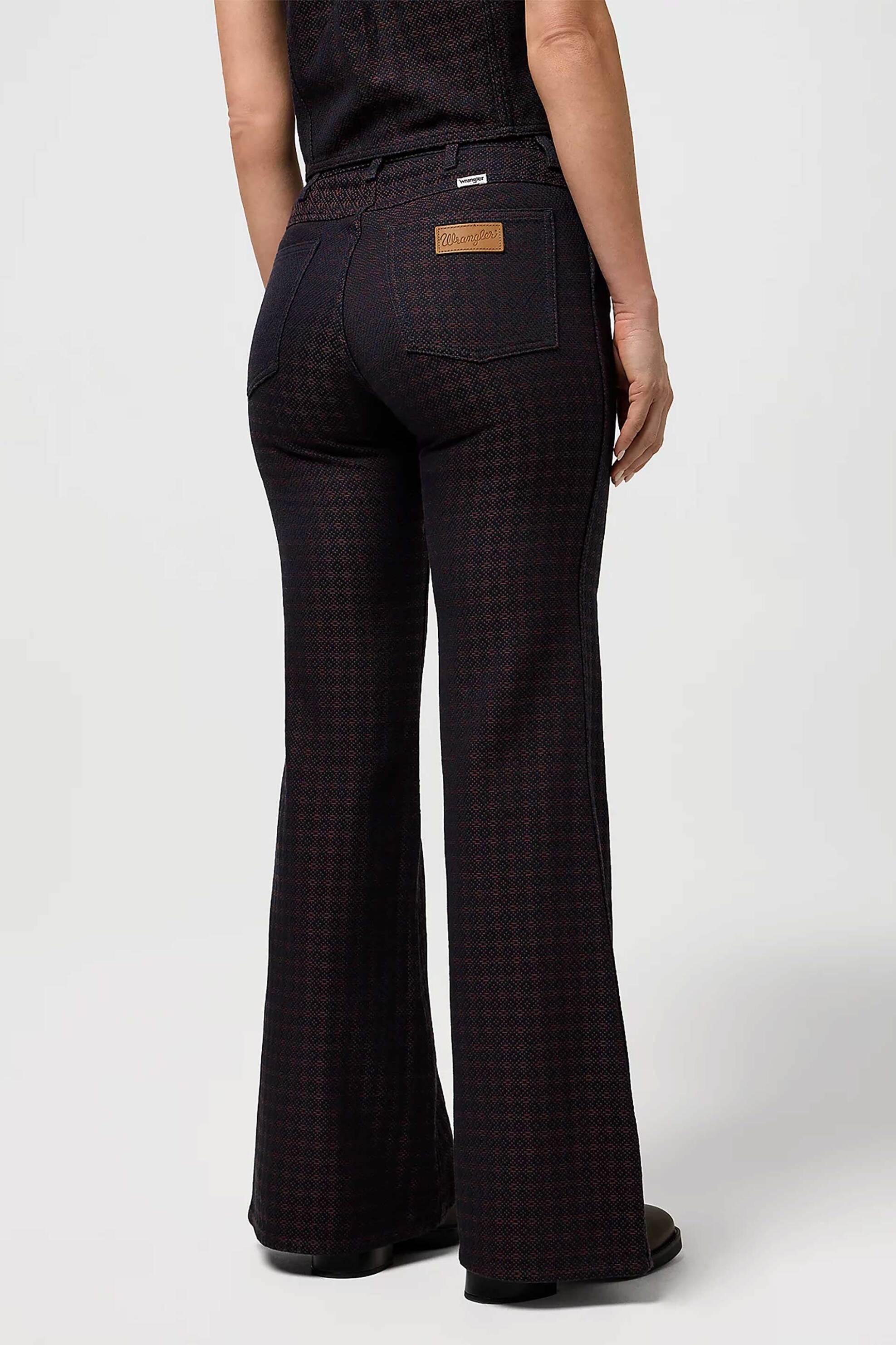 Wrangler® γυναικείο ψηλόμεσο παντελόνι με σχέδιο Flared Leg "70's" - 112371752 Καφέ Σκούρο φωτογραφία