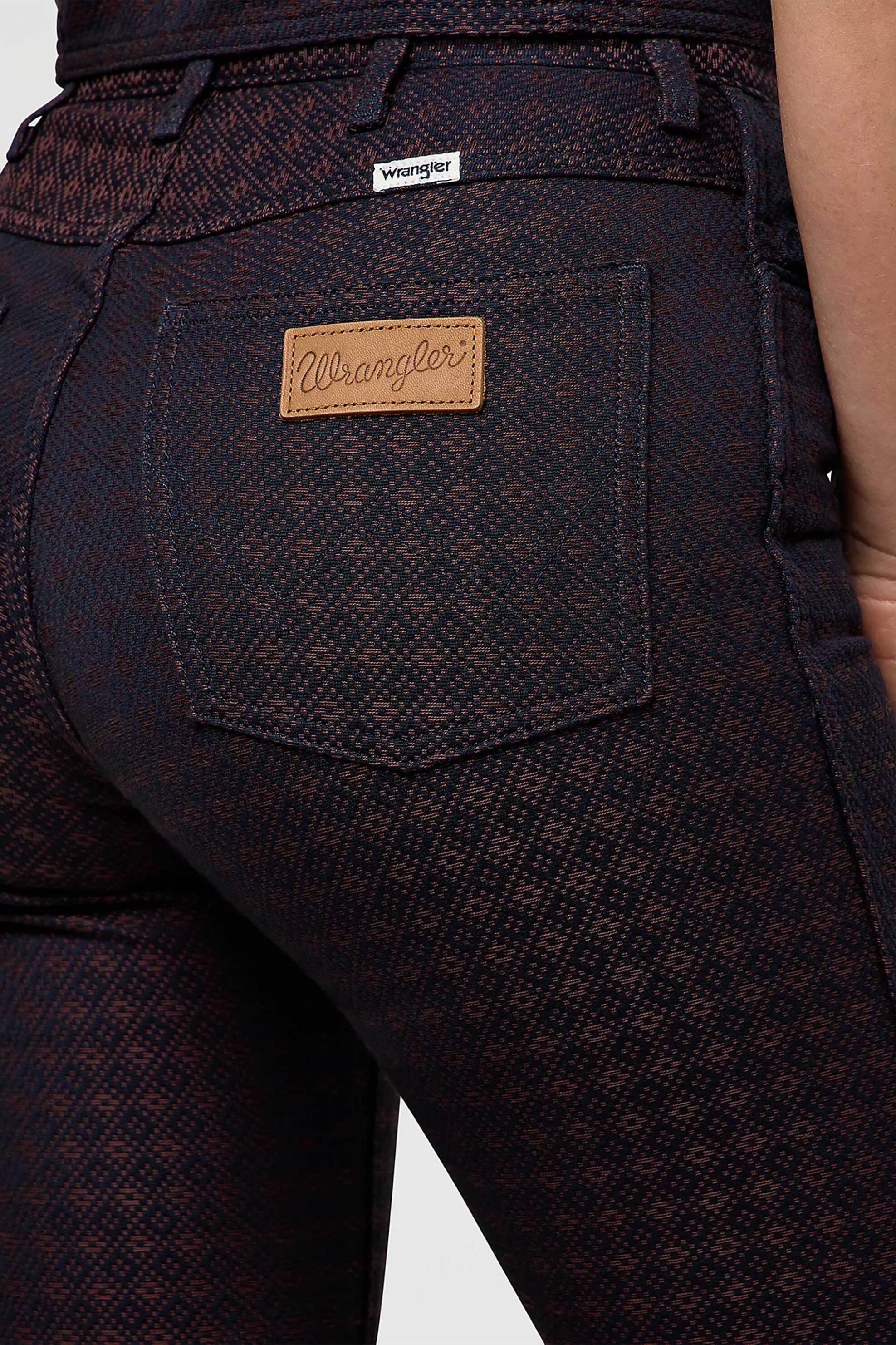 Wrangler® γυναικείο ψηλόμεσο παντελόνι με σχέδιο Flared Leg "70's" - 112371752 Καφέ Σκούρο φωτογραφία