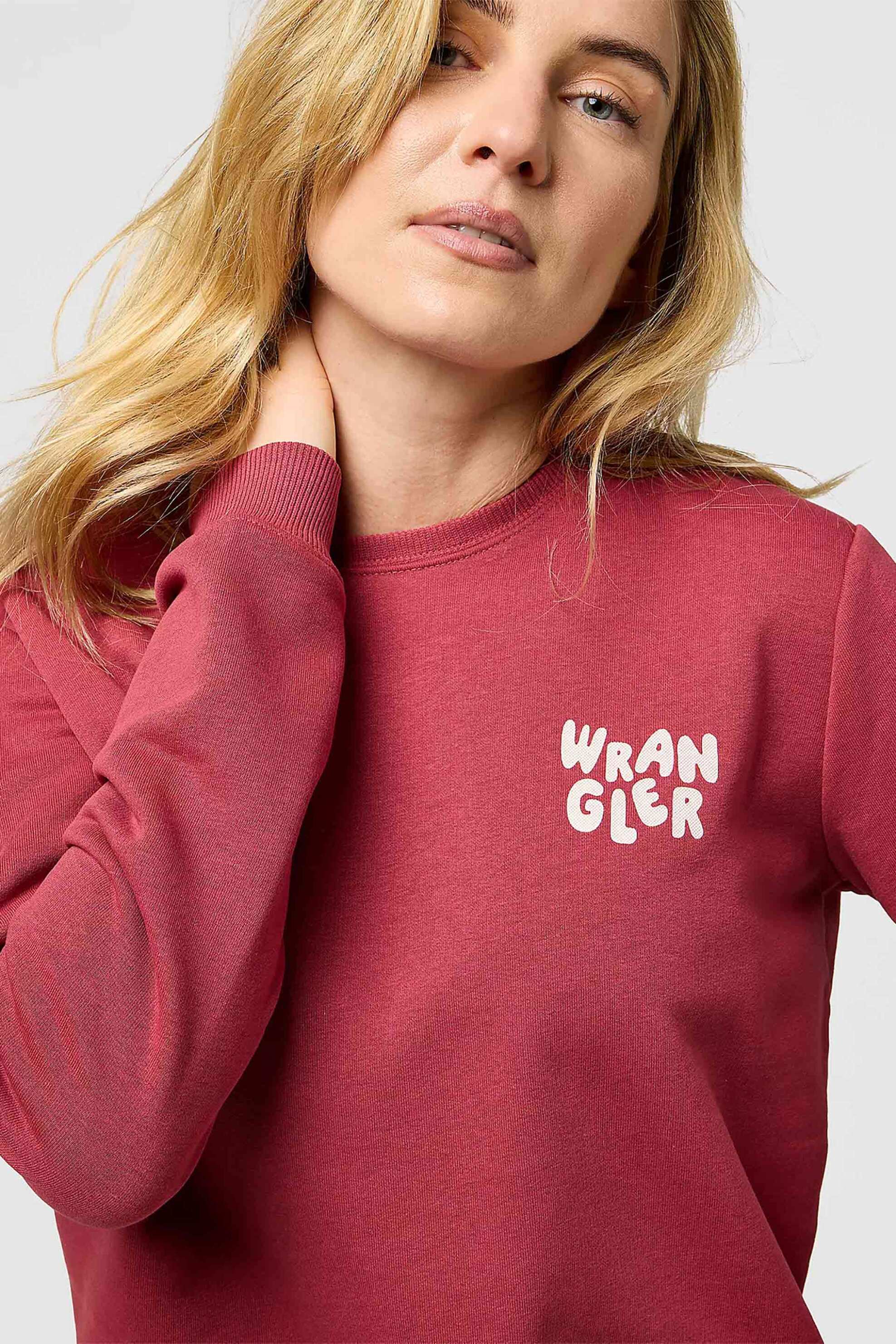 Wrangler® γυναικεία μπλούζα φούτερ με λογότυπο Regular Fit - 112370773 Κόκκινο φωτογραφία