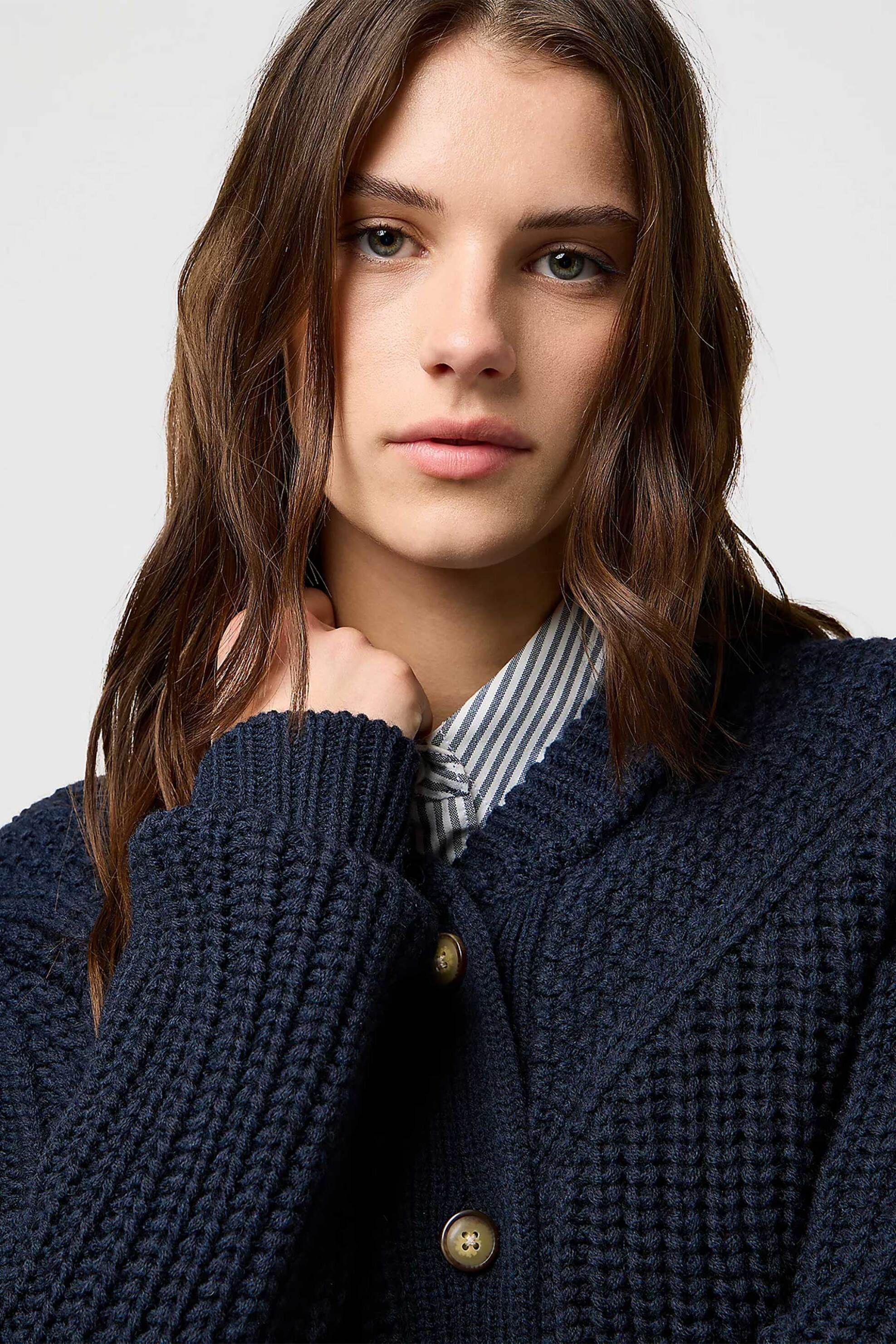 Wrangler® γυναικεία πλεκτή ζακέτα Regular Fit "Western" - 112370796 Μπλε Σκούρο φωτογραφία