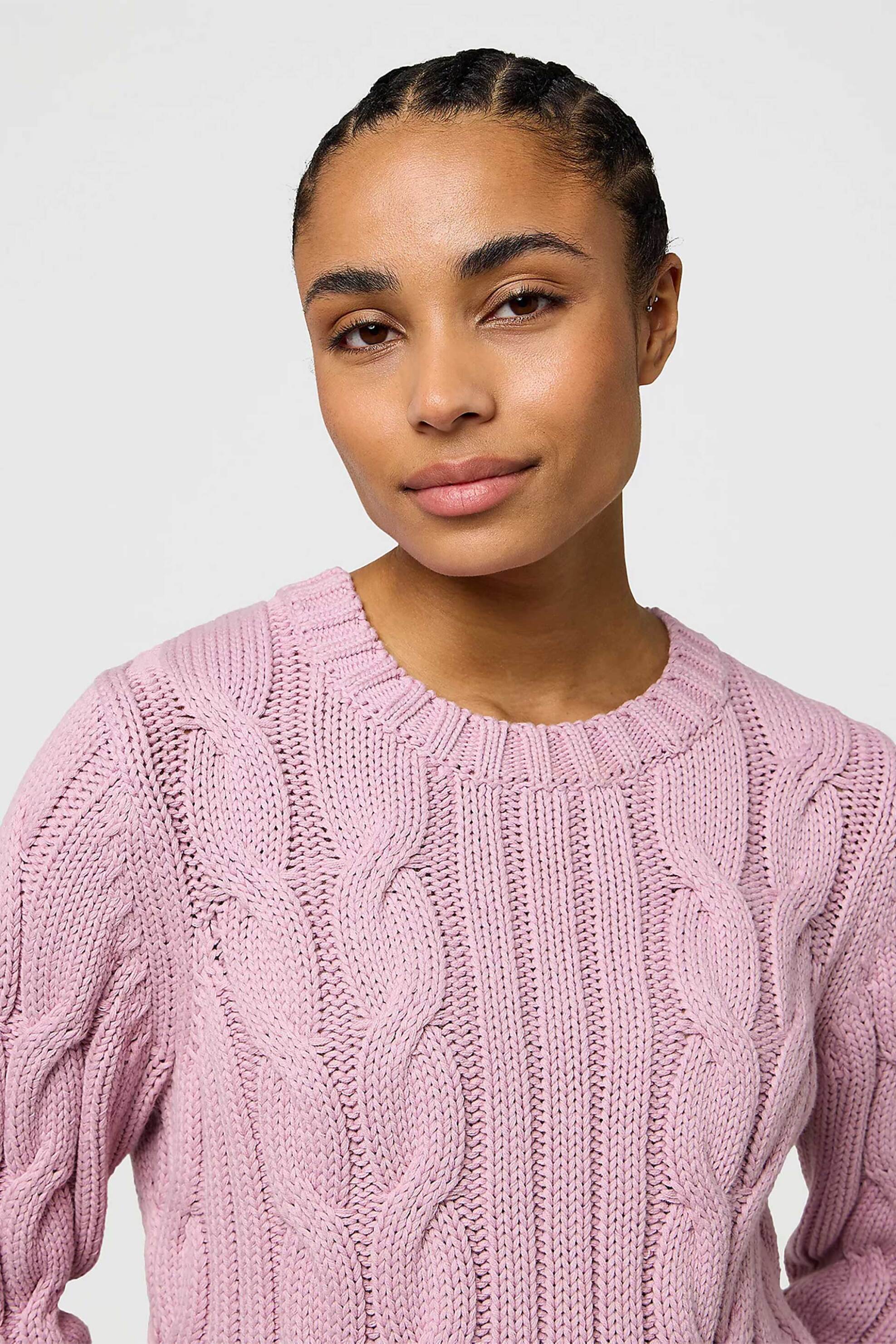 Wrangler® γυναικείο πουλόβερ με cable knit pattern Regular Fit - 112370799 Λιλά φωτογραφία