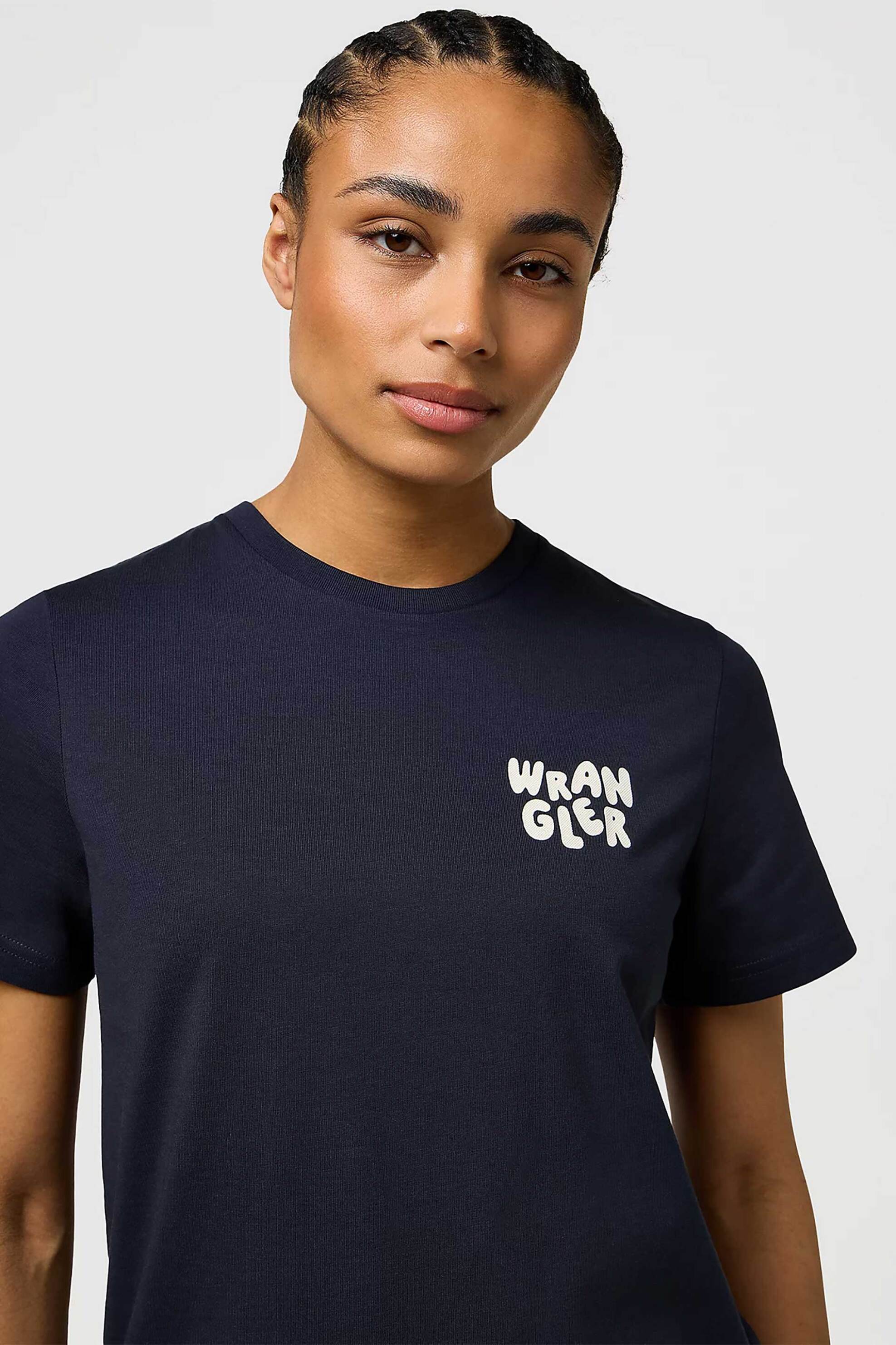 Wrangler® γυναικείο T-shirt με λογότυπο Regular Fit "Sign Off" - 112370764 Μπλε Σκούρο φωτογραφία
