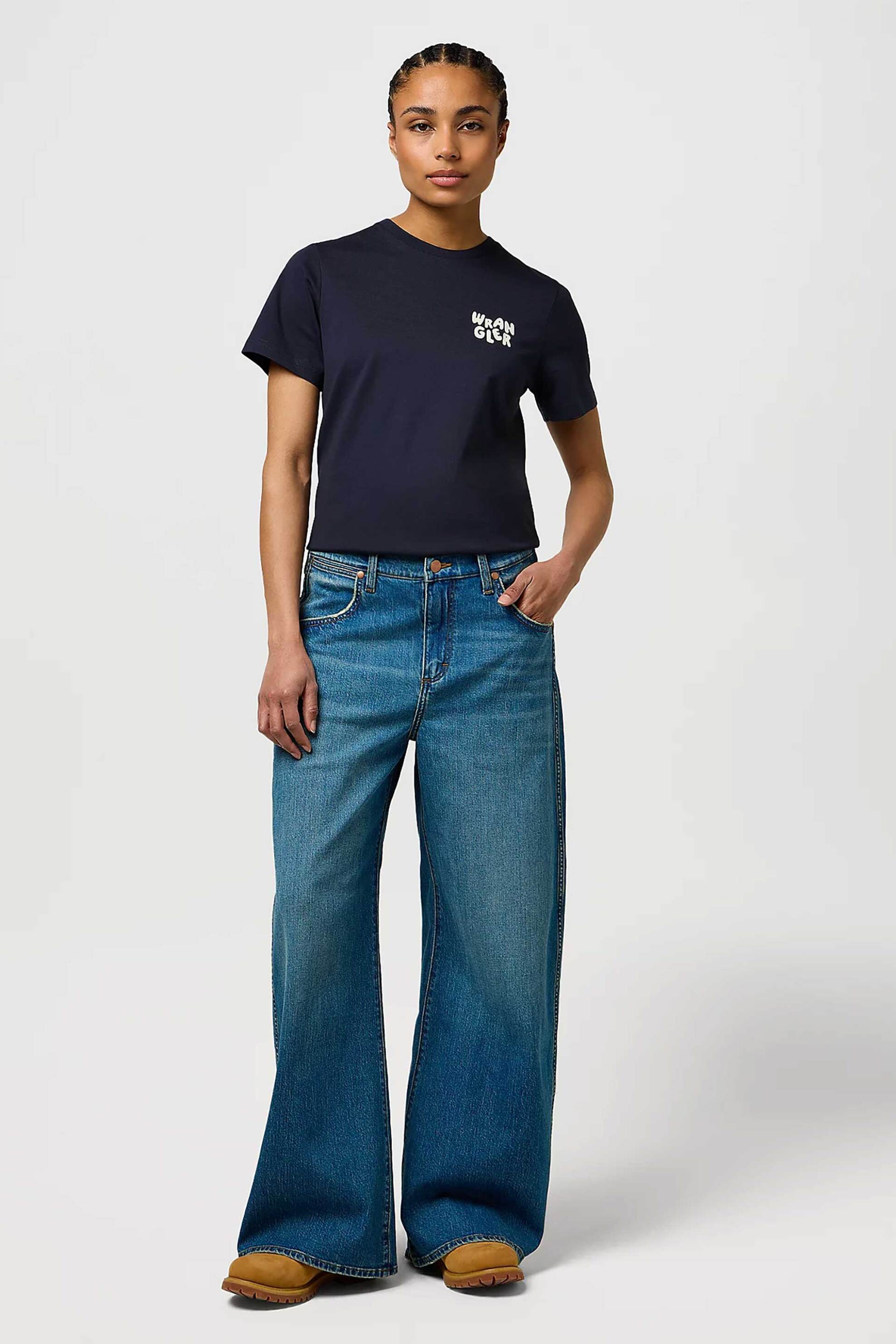 Wrangler® γυναικείο T-shirt με λογότυπο Regular Fit "Sign Off" - 112370764 Μπλε Σκούρο φωτογραφία