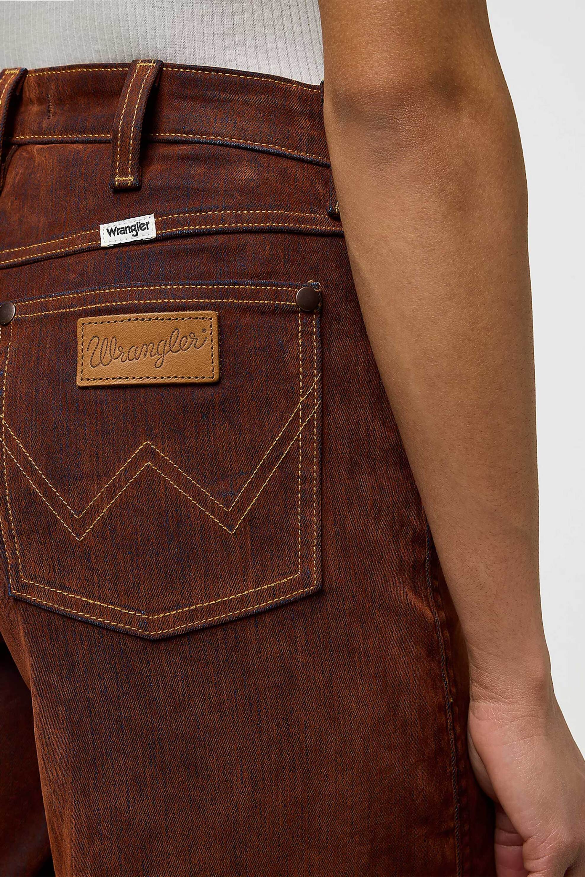 Wrangler® γυναικείο ψηλόμεσο τζιν παντελόνι πεντάτσεπο Loose Wide Fit "Canyon" - 112373237 Καφέ φωτογραφία