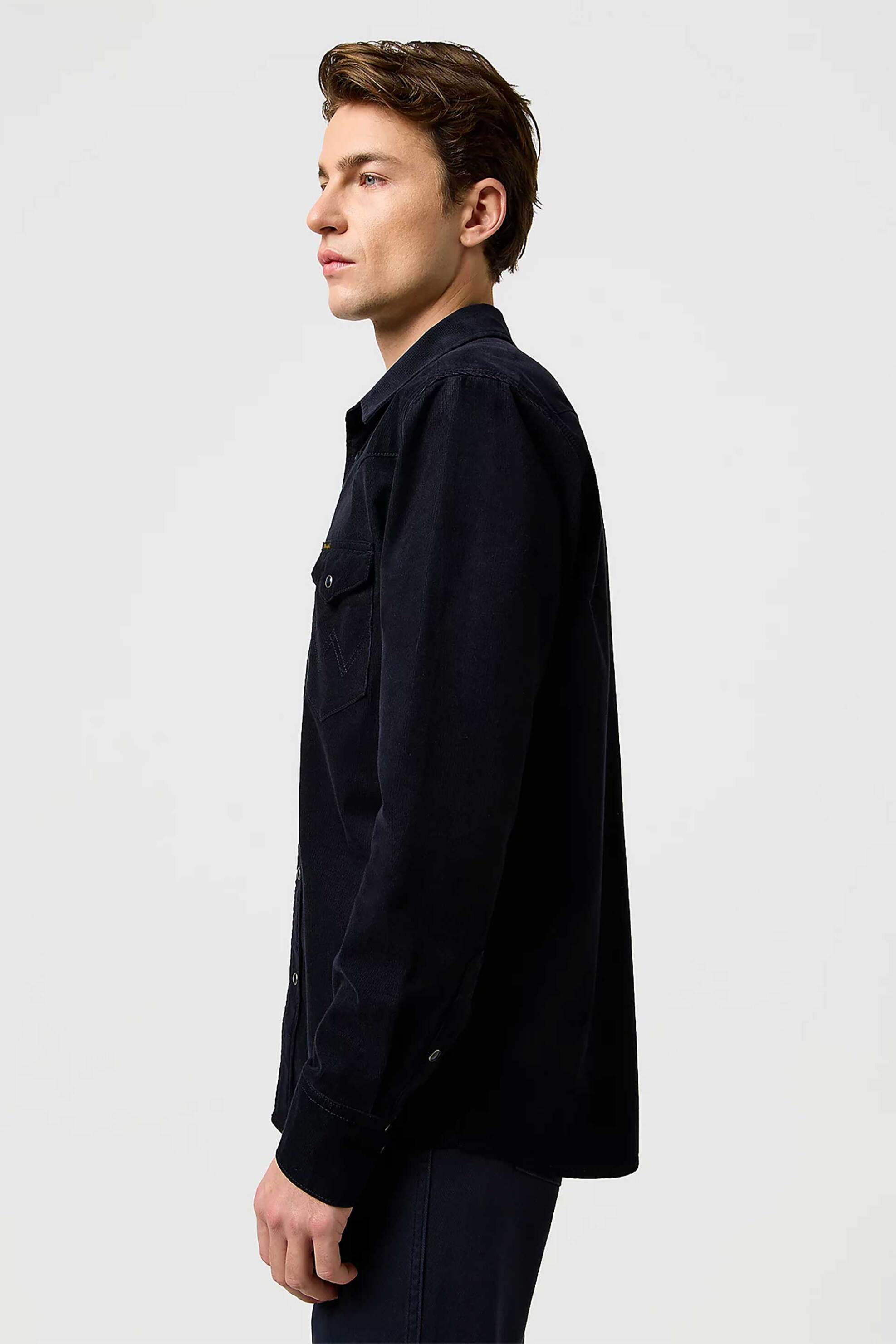 Wrangler® ανδρικό κοτλέ πουκάμισο με τσέπες Regular Fit "Western" - 112371429 Μαύρο φωτογραφία