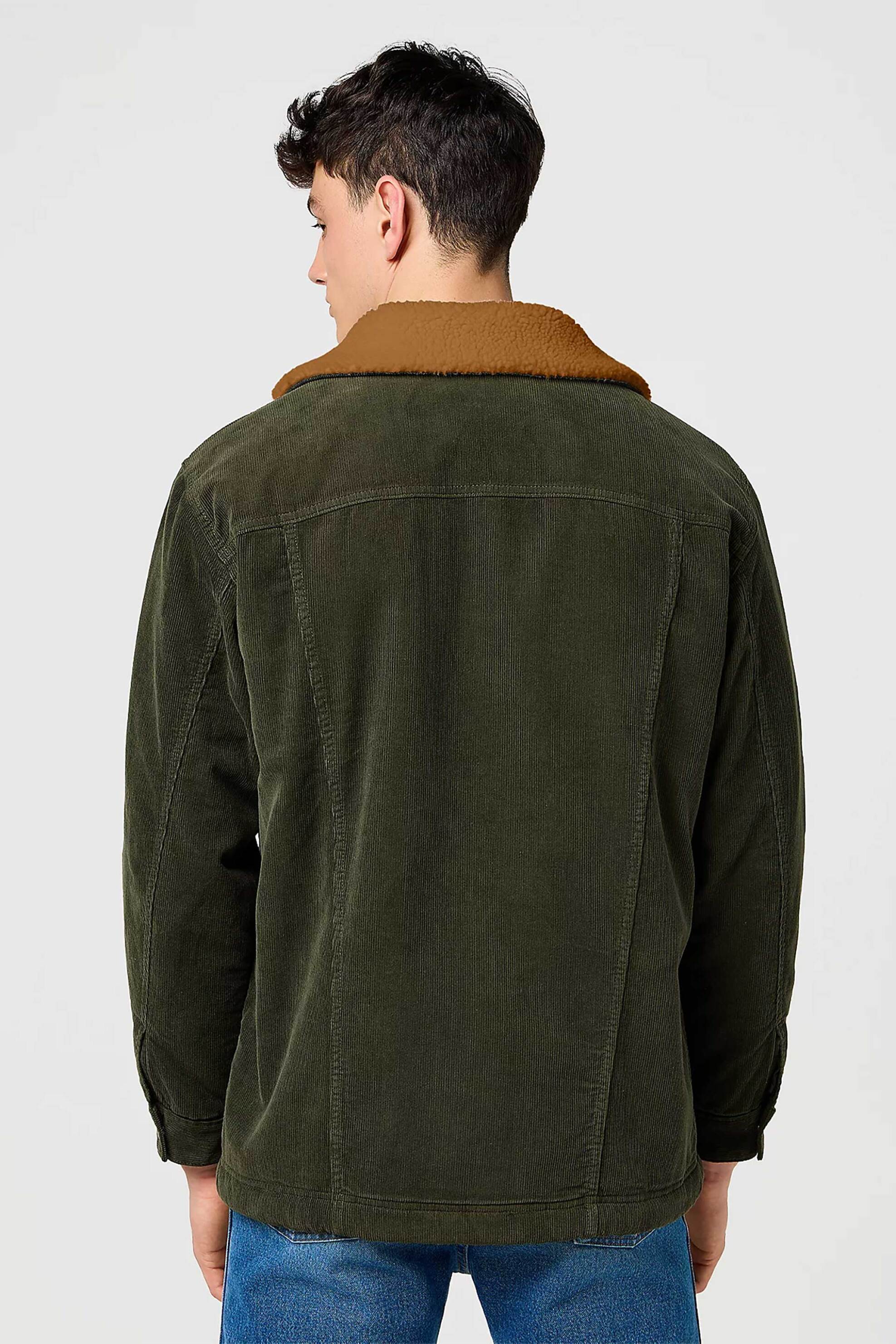 Wrangler® ανδρικό κοτλέ μπουφάν με μπουκλέ γιακά και επένδυση Regular Fit "Wrange" - 112371443 Κυπαρισσί φωτογραφία